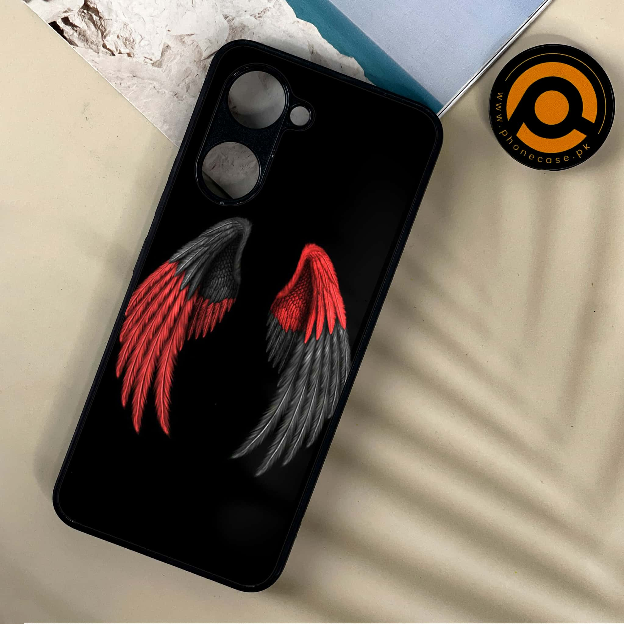 Vivo Y03 - Angel Wings Series - Premium Printed Metal soft Bumper shock Proof Case