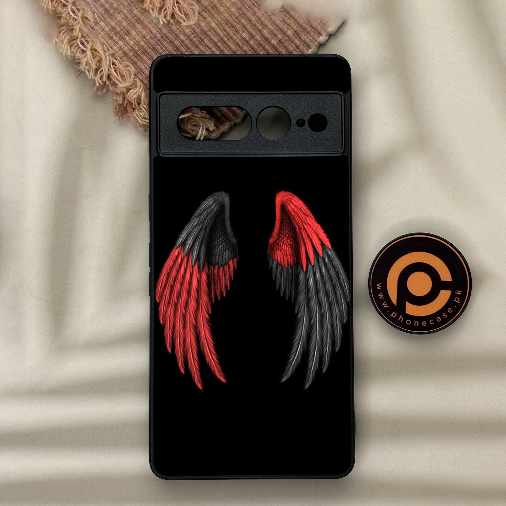 Google Pixel 7 Pro - Angel Wings Series - Premium Metal Printed soft Bumper Shock Proof Case