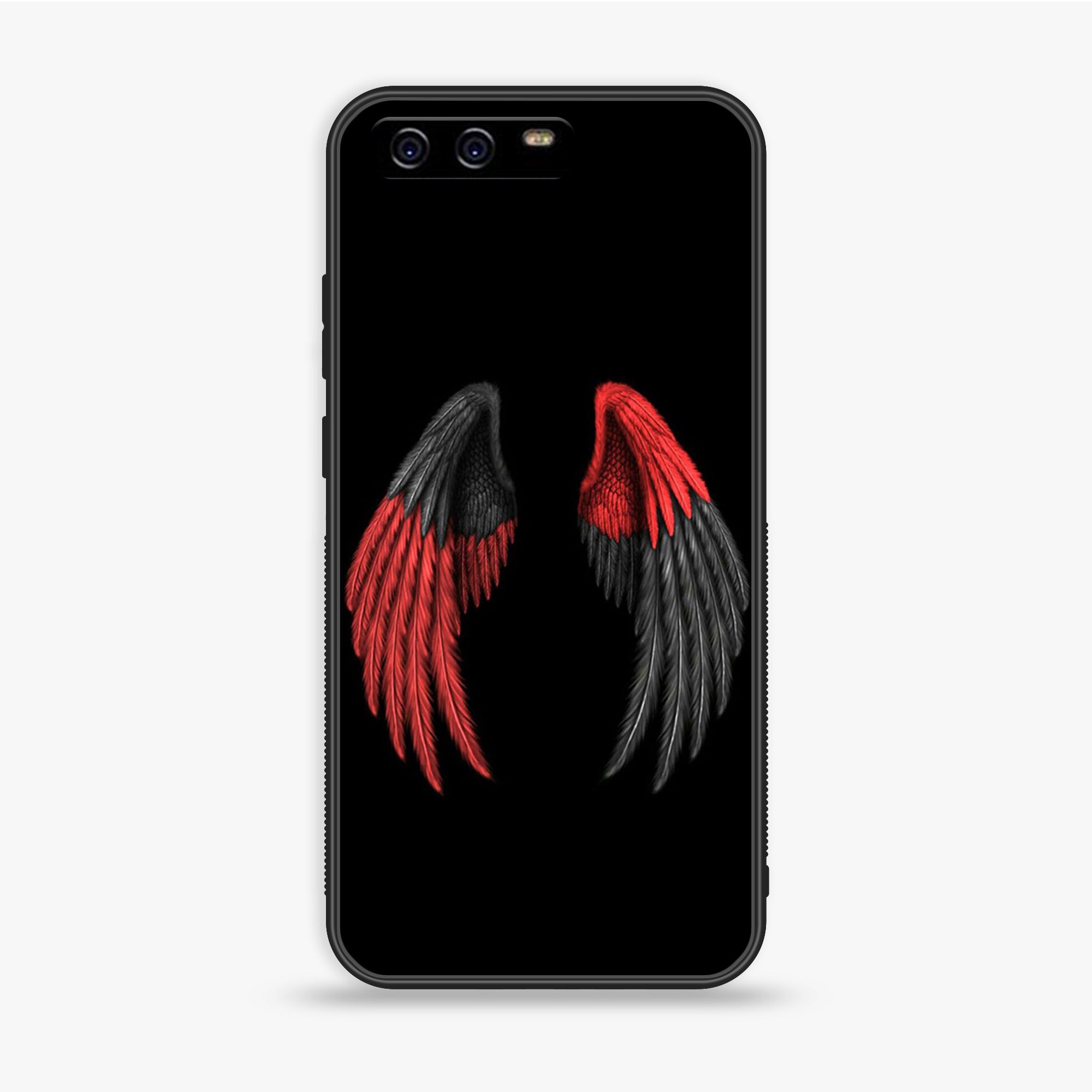 Huawei P10 Plus - Angel Wings Series - Premium Printed Glass soft Bumper shock Proof Case