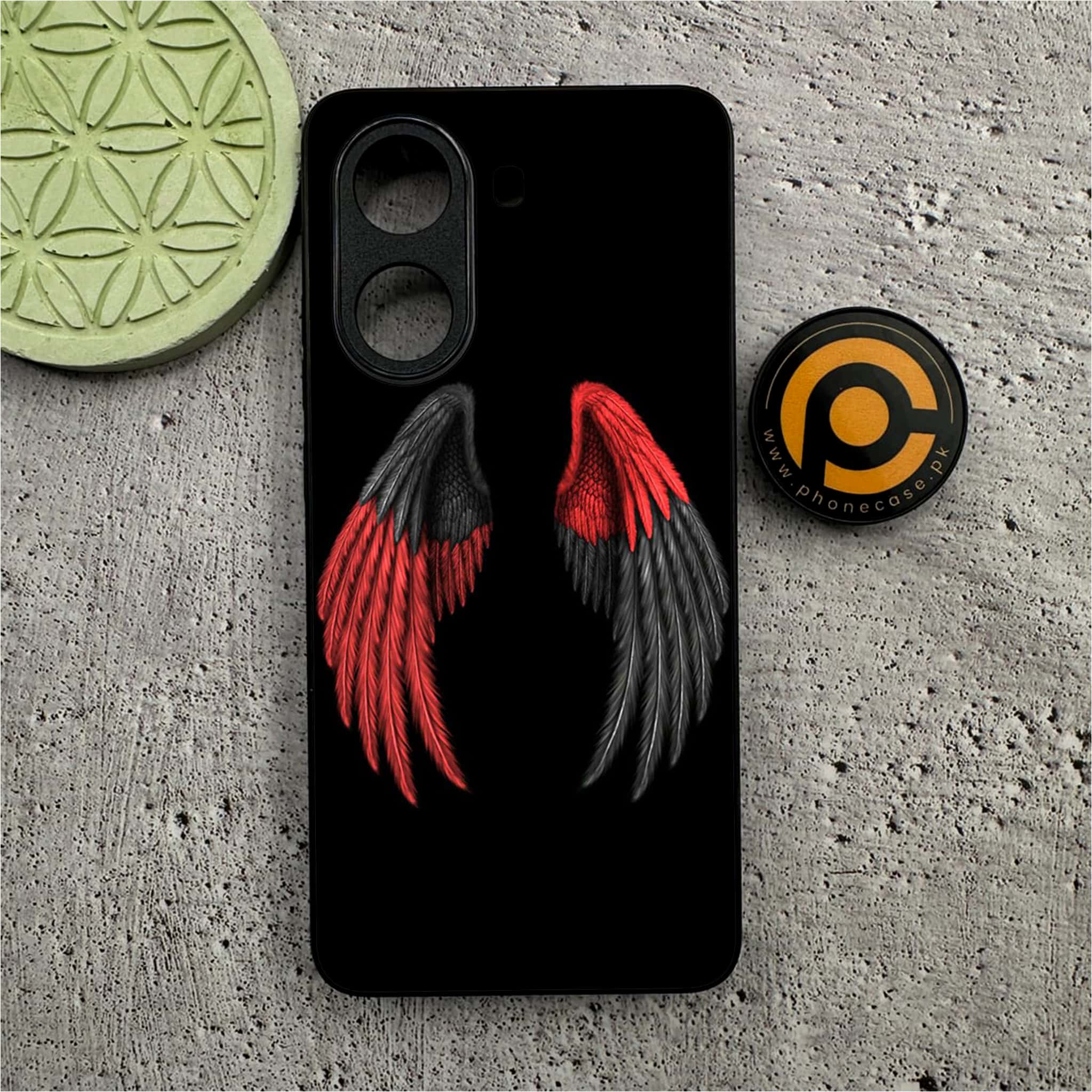 Xiaomi Redmi Turbo 4 - Angel Wings Series - Premium Metal Printed soft Bumper shock Proof Case