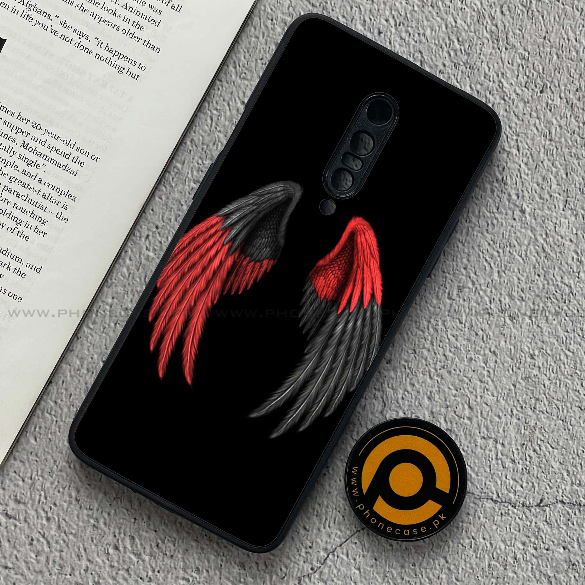 OnePlus 7 Pro - Angel Wings Series - Premium Printed Glass soft Bumper shock Proof Case