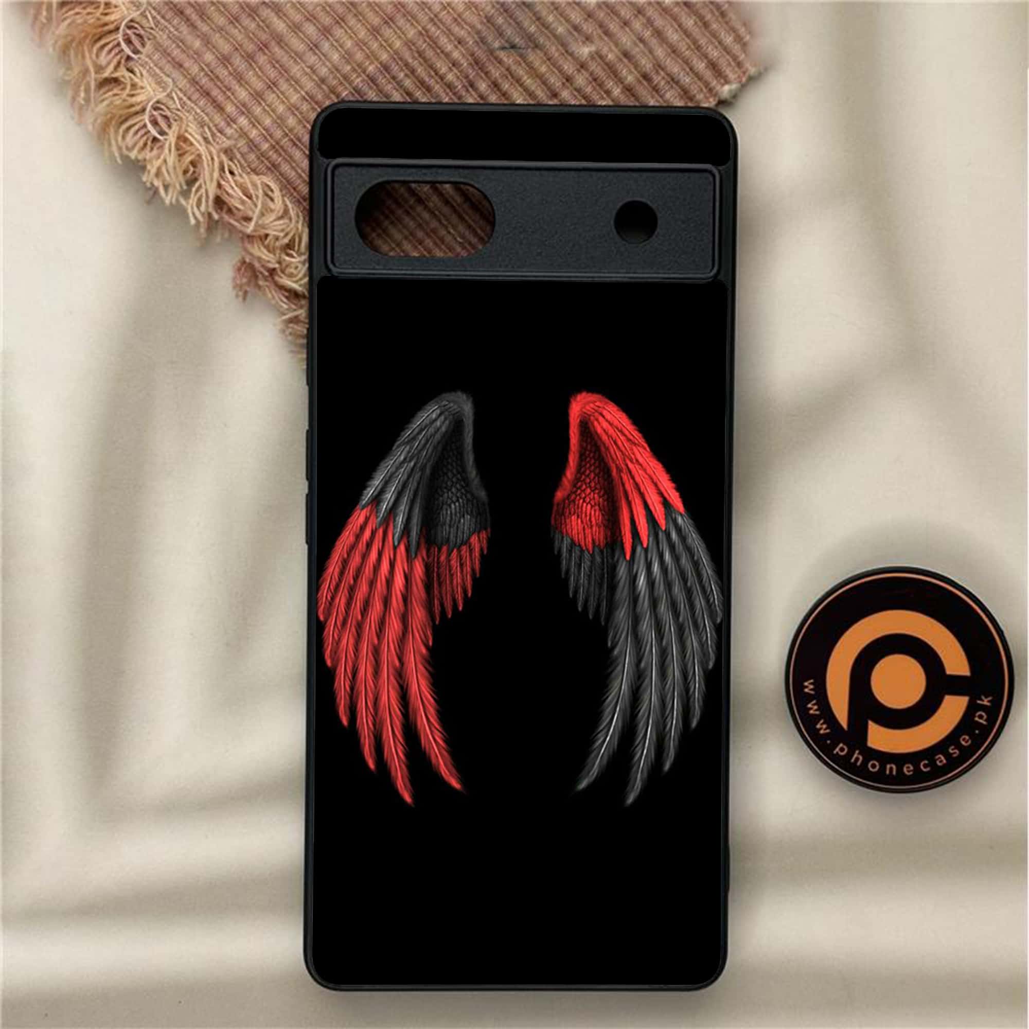 Google Pixel 6A - Angel Wings Series - Premium Metal Printed soft Bumper Shock Proof Case