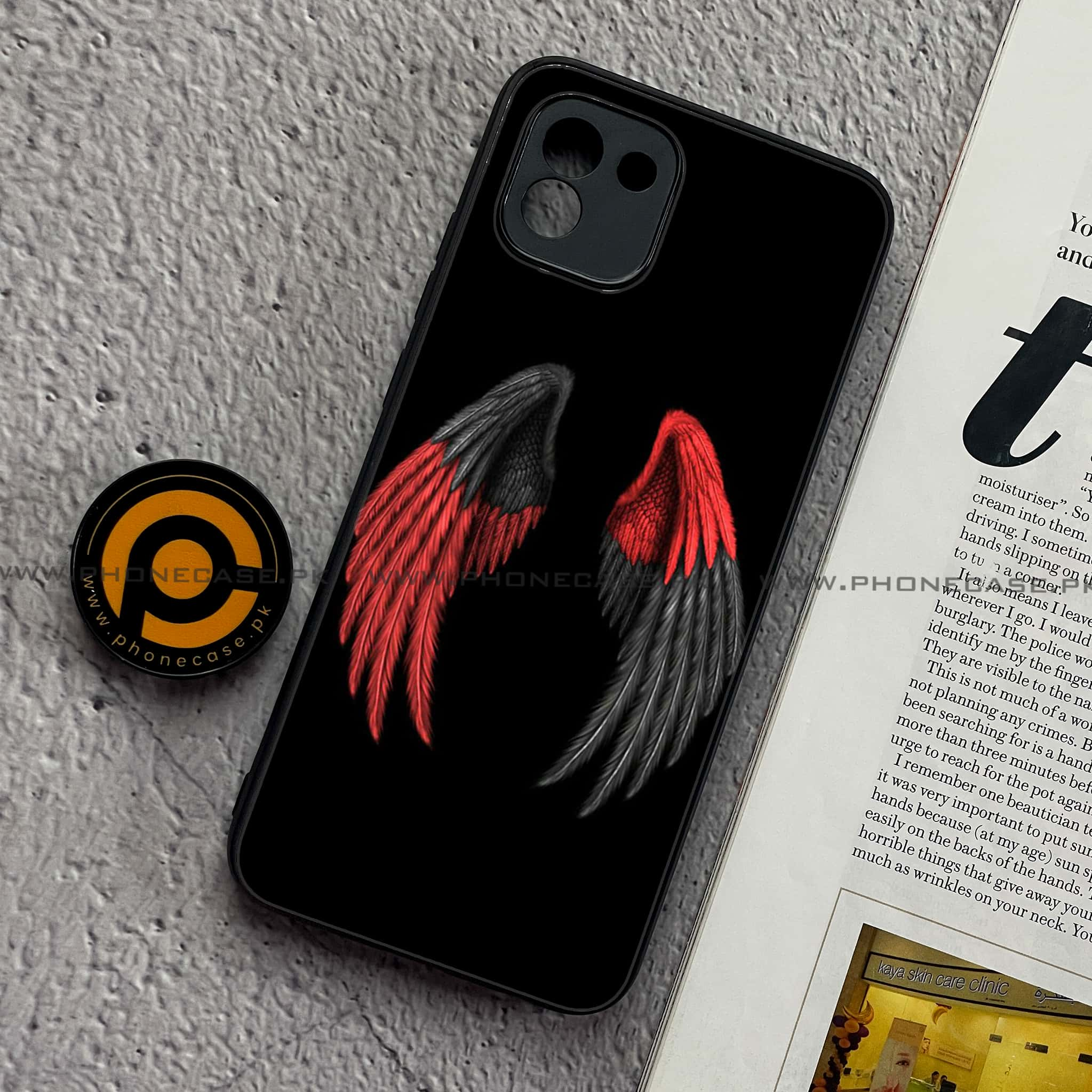 Samsung Galaxy A03 - Angel Wings Series - Premium Printed Glass soft Bumper shock Proof Case