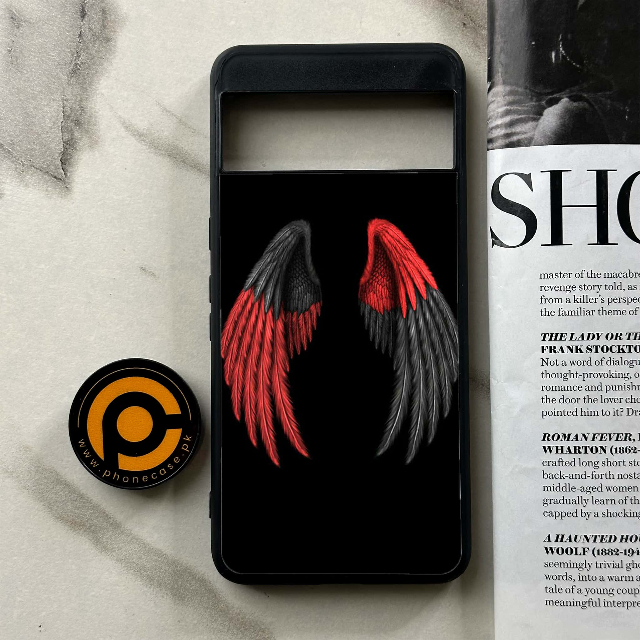 Google Pixel 8 Pro - Angel Wings Series - Premium Printed Glass soft Bumper shock Proof Case