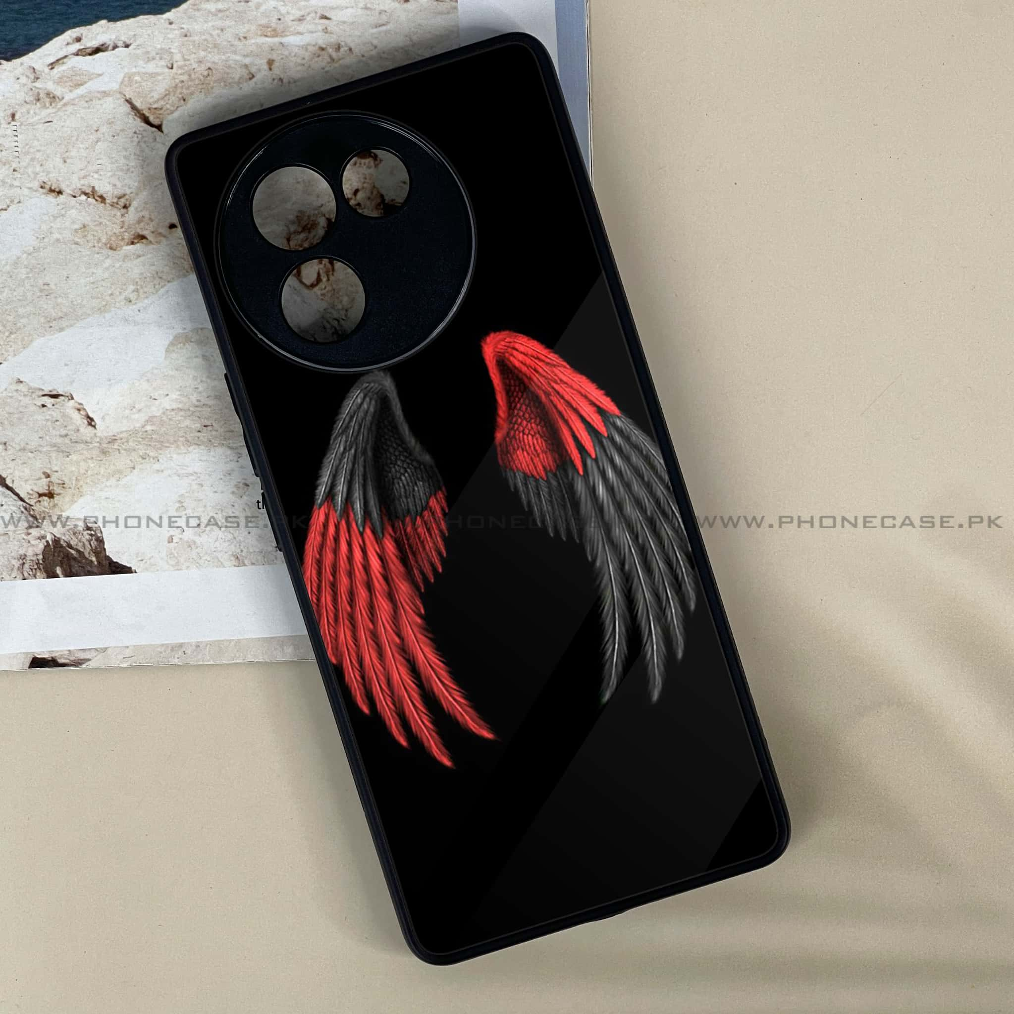 Vivo V30E - Angel Wings Series - Premium Printed Metal soft Bumper shock Proof Case