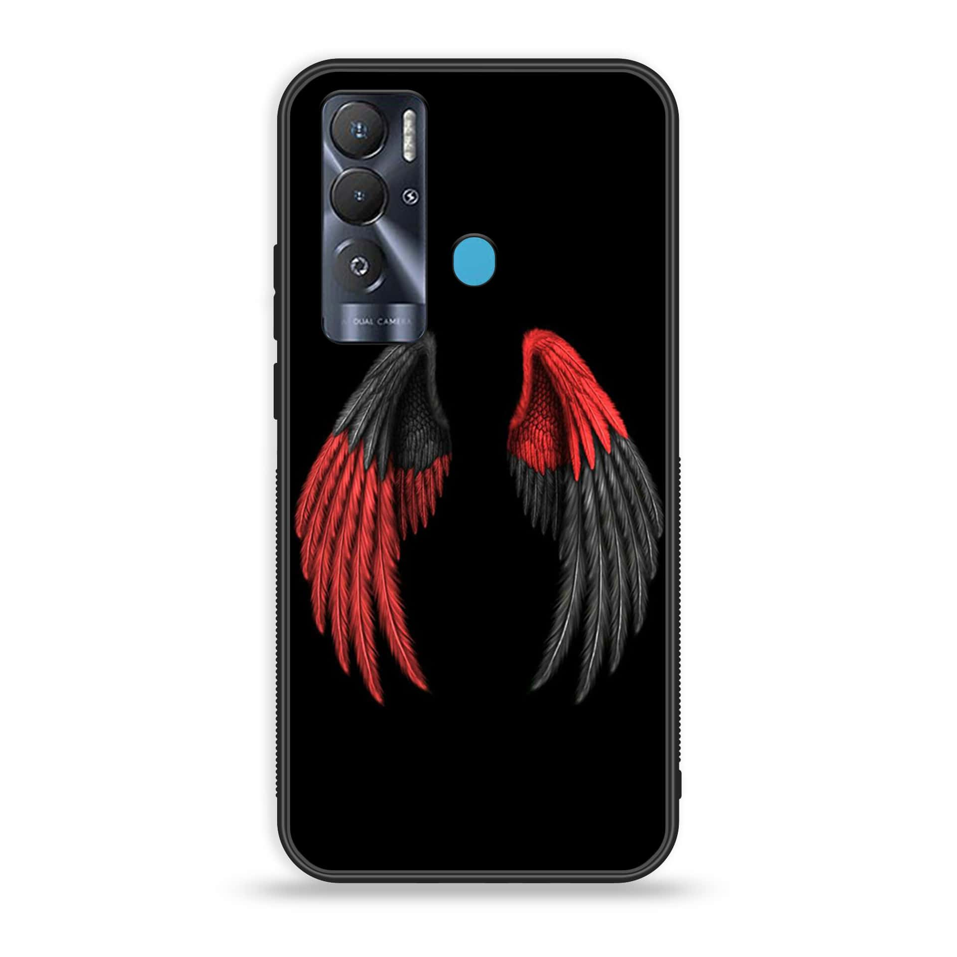 Tecno Pova Neo Angel Wings series Premium Printed Glass soft Bumper shock Proof Case