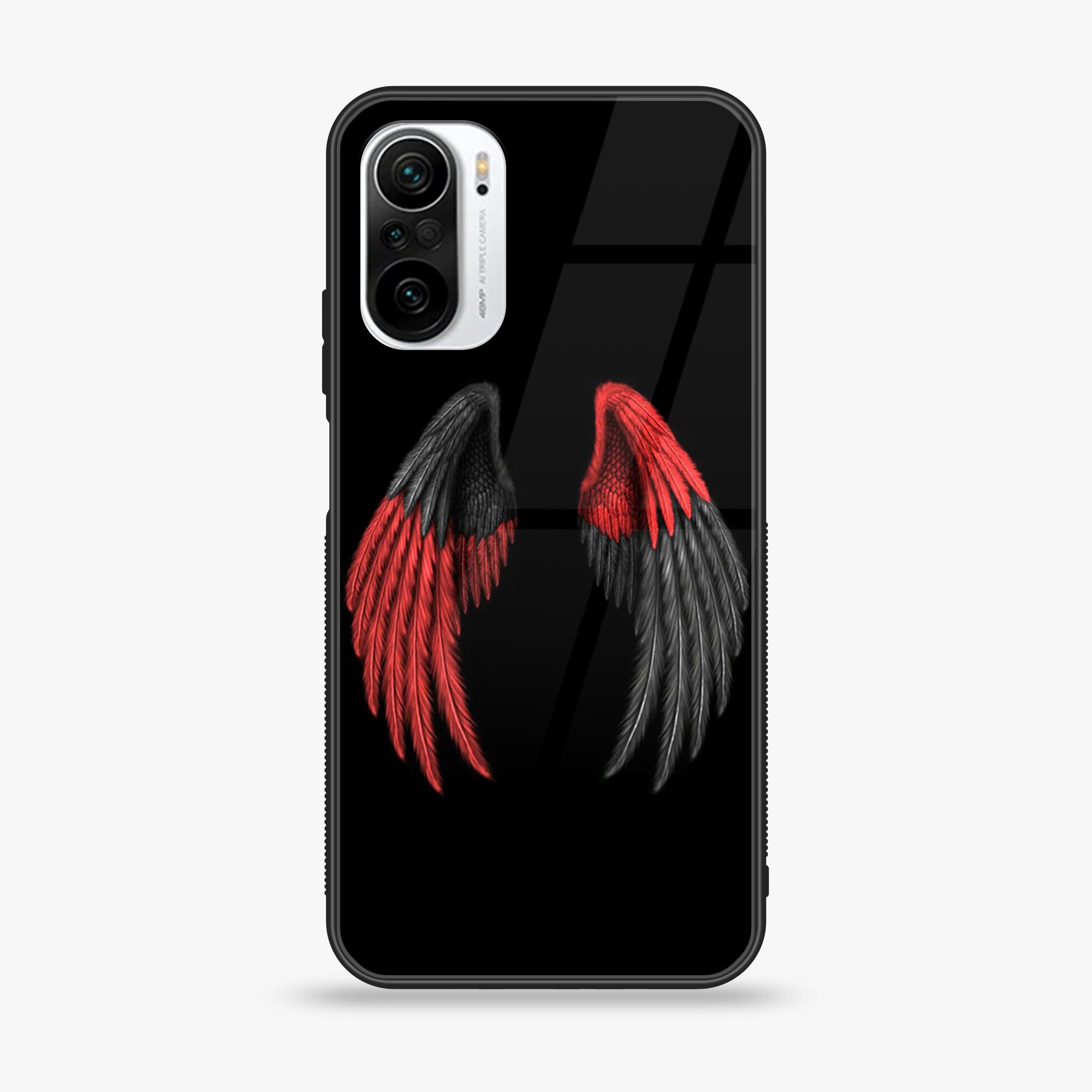 Xiaomi Poco F3 - Angel Wing Series - Premium Printed Glass soft Bumper shock Proof Case