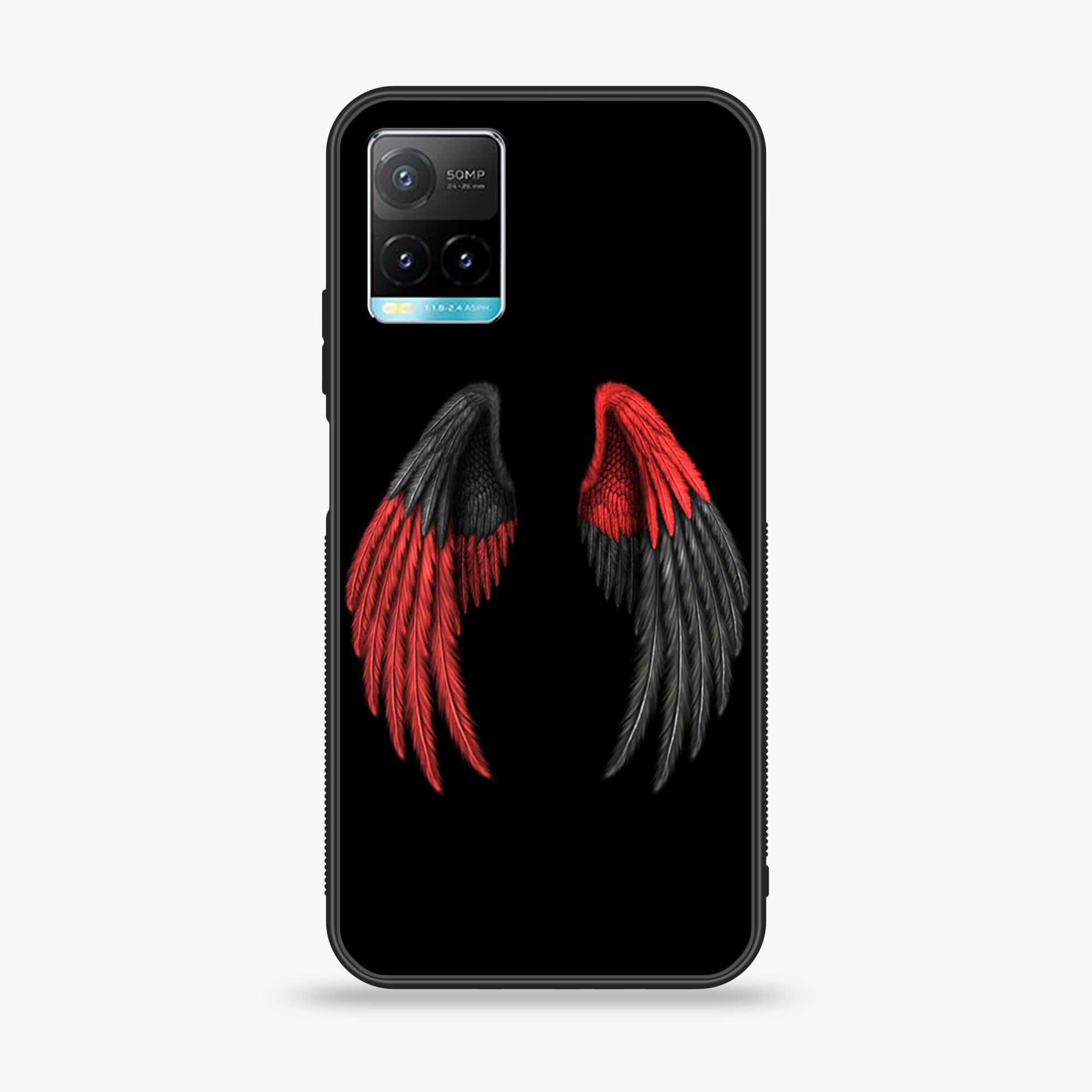 Vivo Y33T Angel Wings Series  Premium Printed Glass soft Bumper shock Proof Case