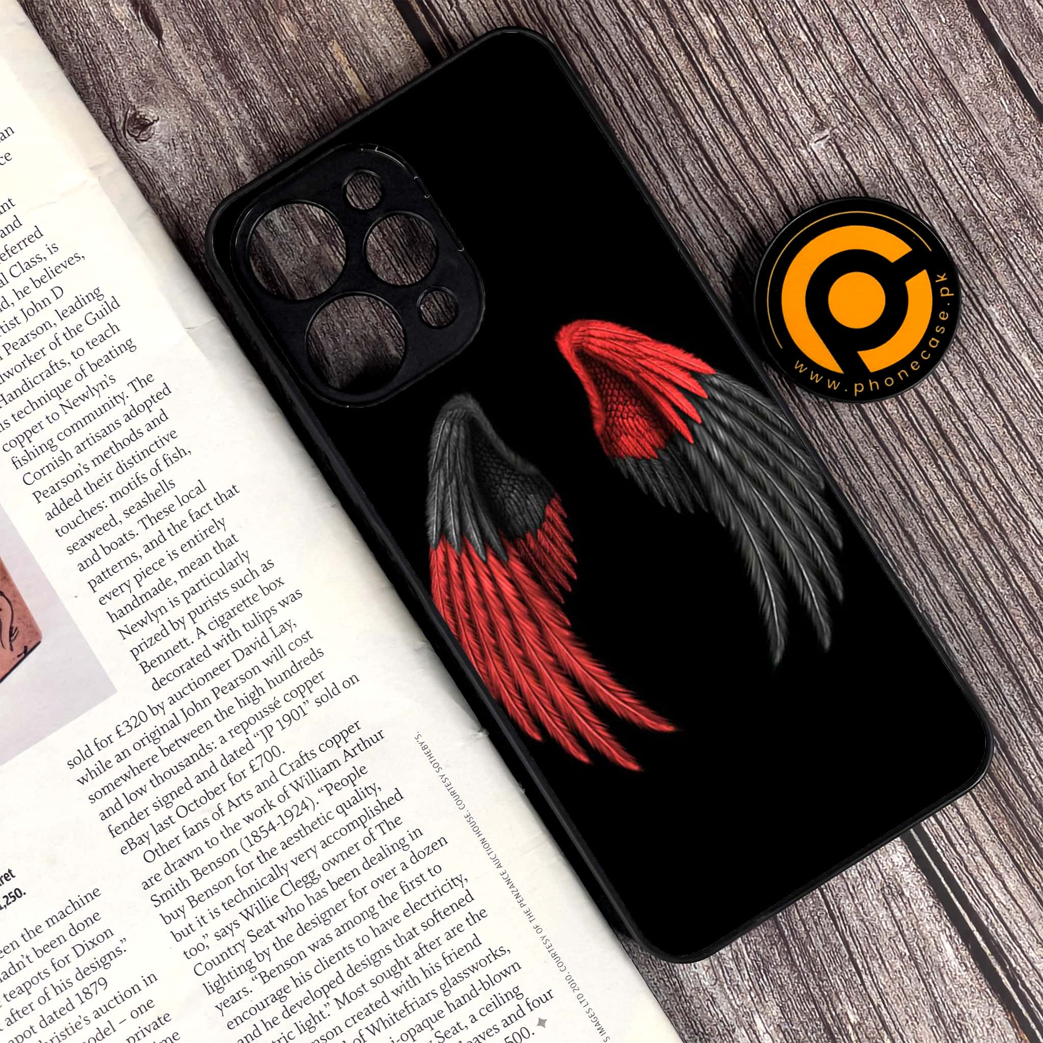 Xiaomi Redmi 12 - Angel Wings Series - Premium Printed Glass soft Bumper shock Proof Case