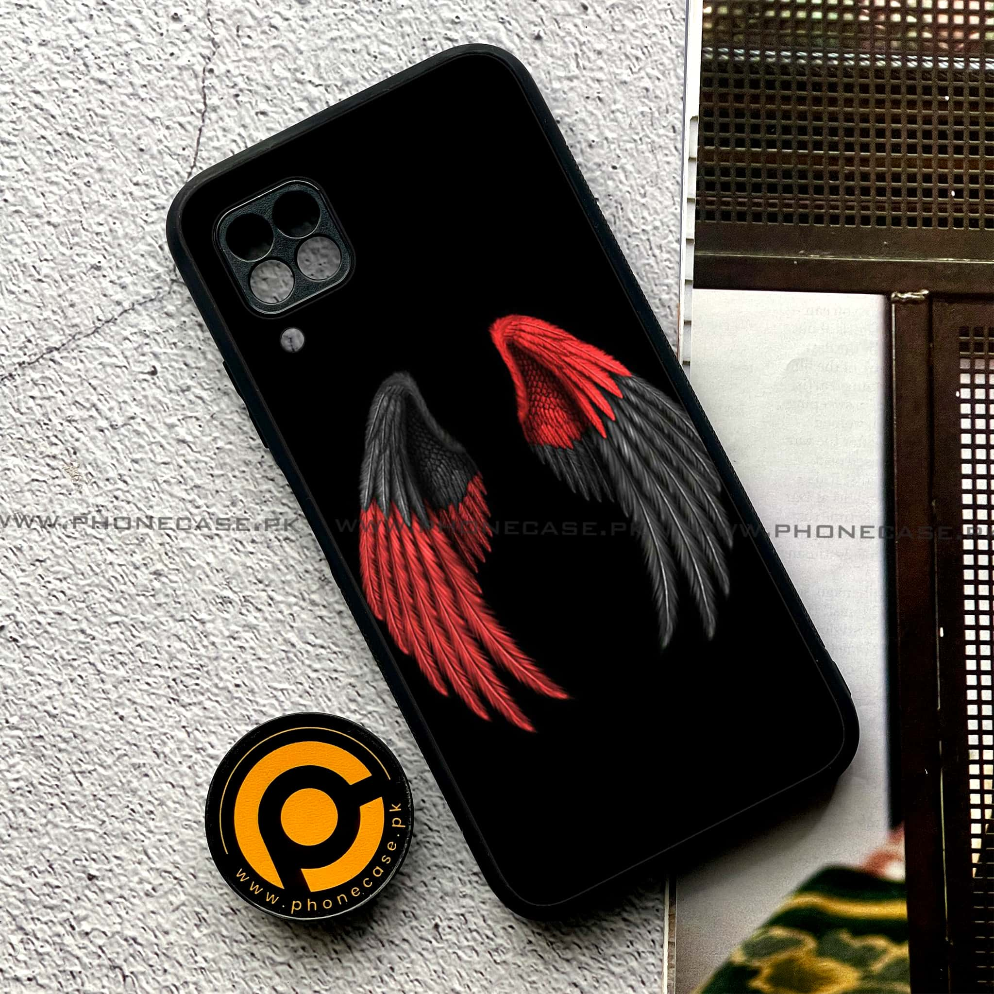 Huawei P40 Lite - Angel Wings Series - Premium Printed Glass soft Bumper shock Proof Case