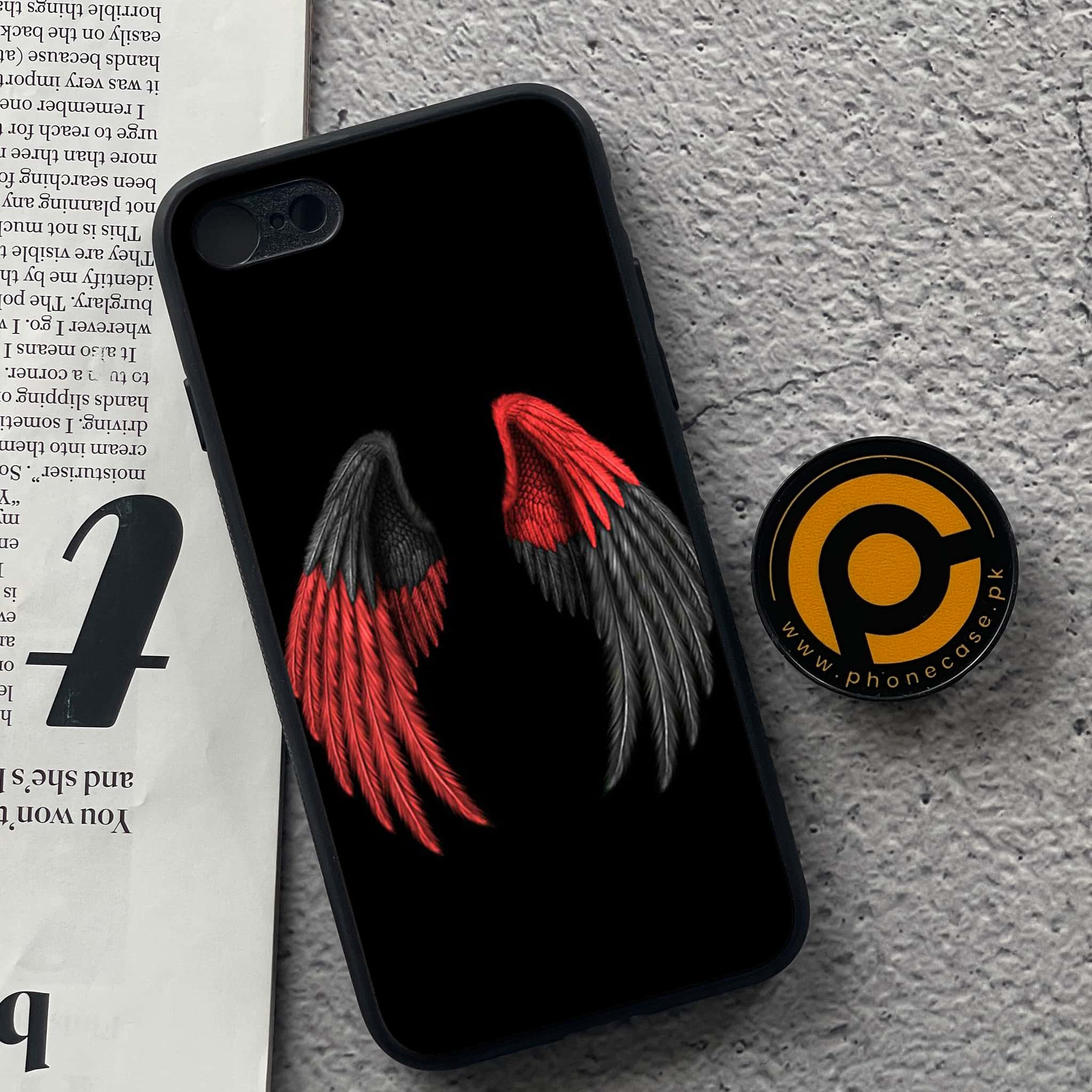 iPhone 7 / 8 - Angel wings Series - Premium Printed Glass soft Bumper shock Proof Case