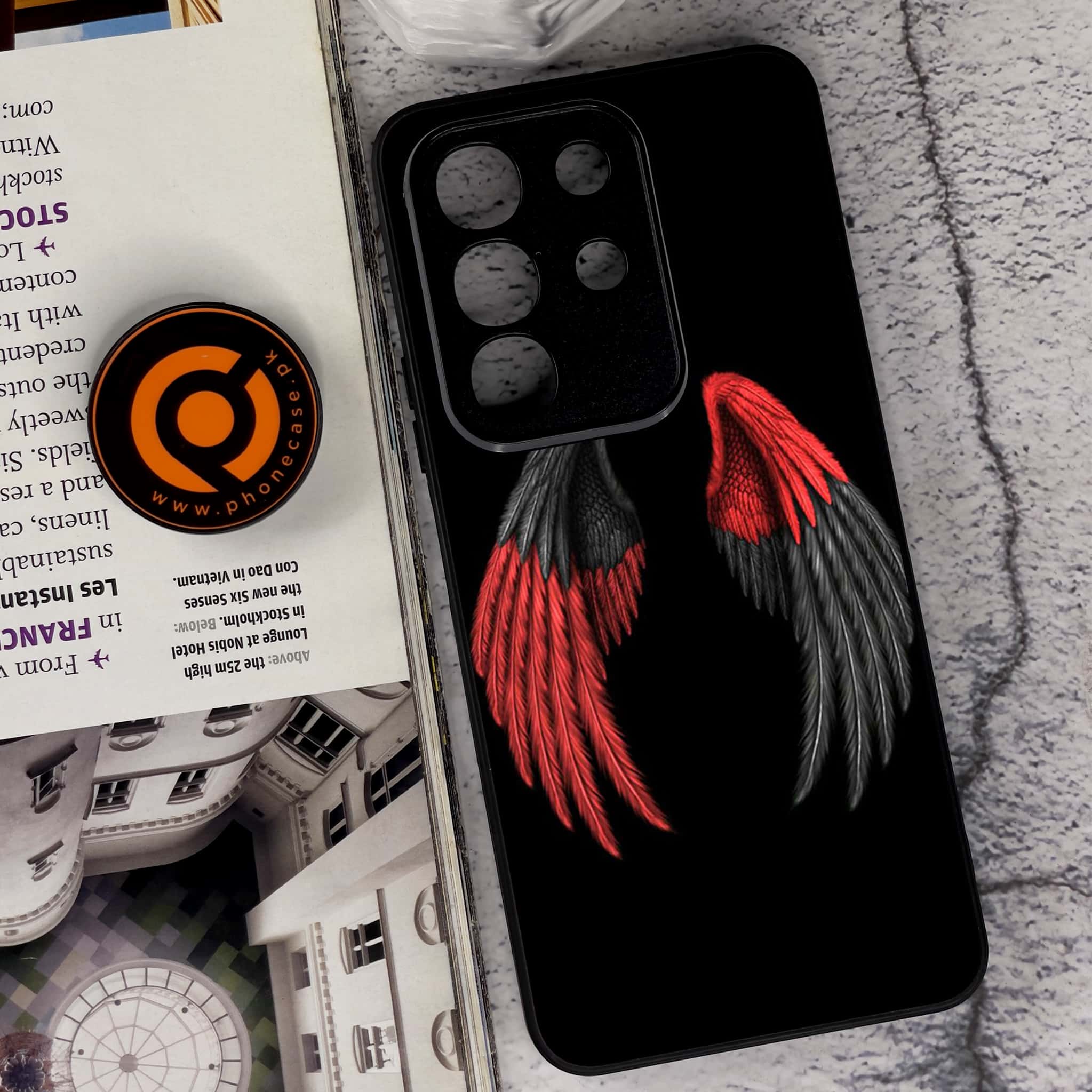 Vivo Y29 4G - Angel Wings Series - Premium Metal Printed soft Bumper Shock Proof Case