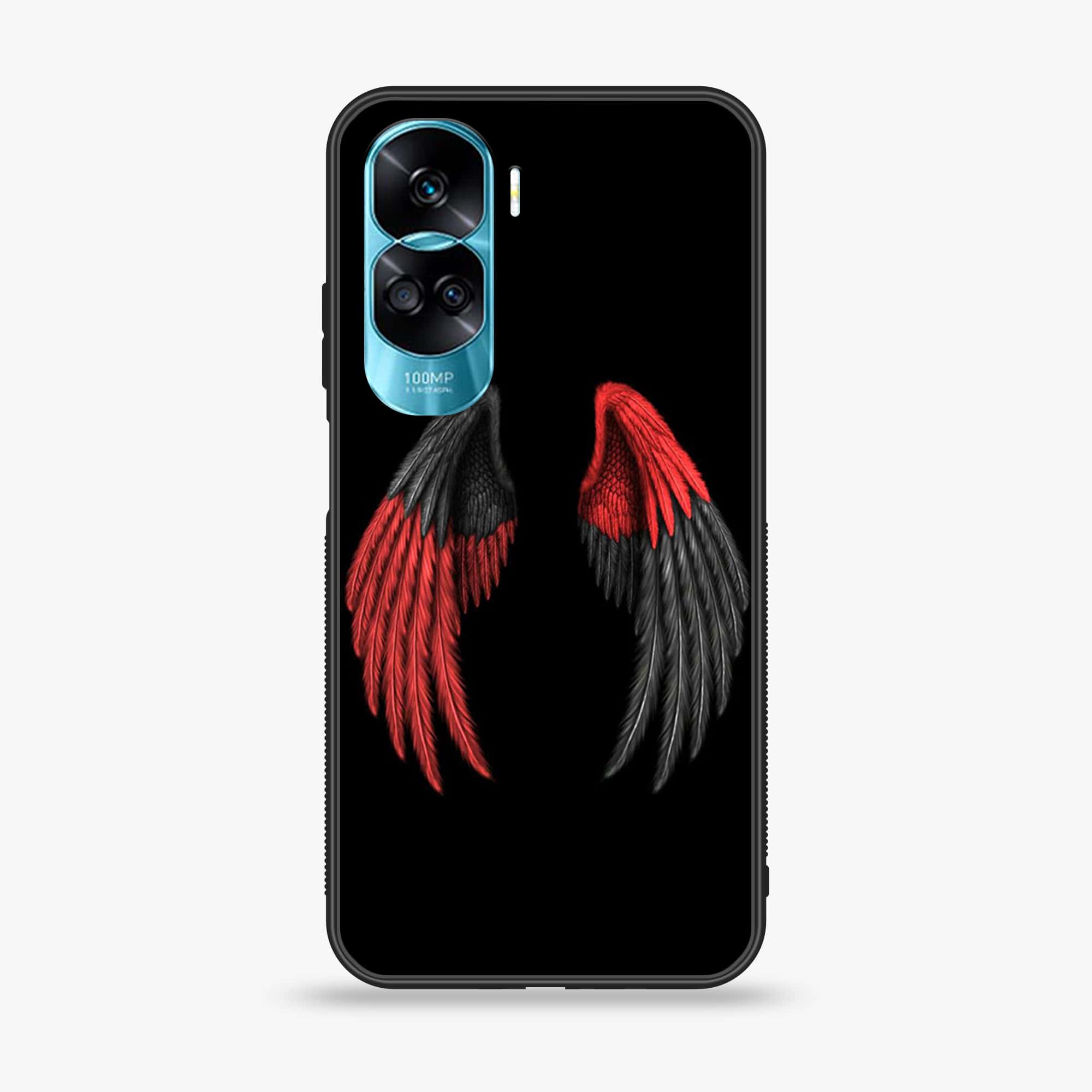 Honor 90 Lite - Angel Wings Series - Premium Printed Glass soft Bumper shock Proof Case