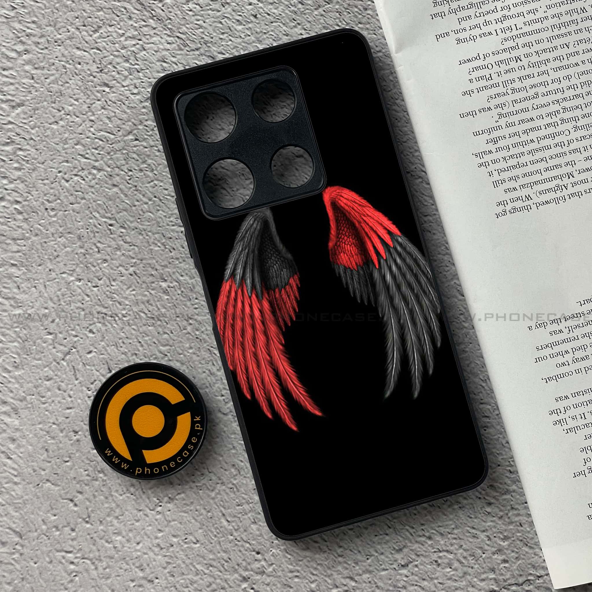 Infinix Note 30 Pro - Angel Wings Series - Premium Metal Printed soft Bumper shock Proof Case