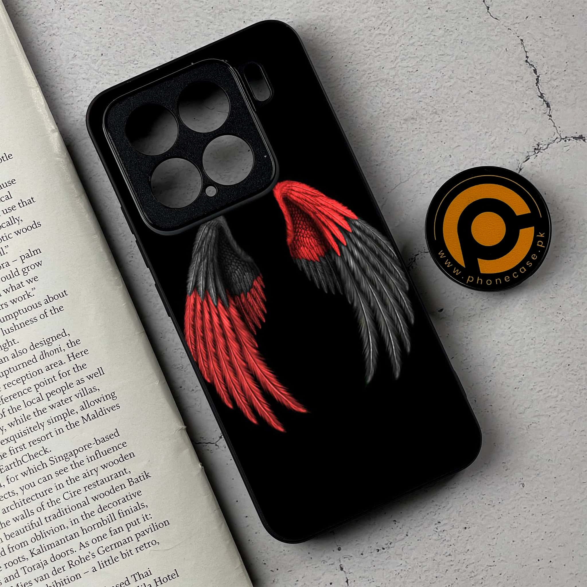 Xiaomi 15 - Angel Wings Series - Premium Metal Printed soft Bumper shock Proof Case