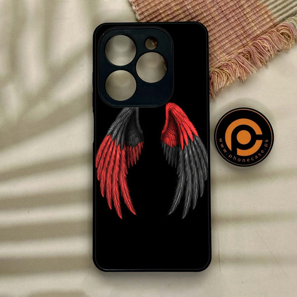 Tecno Spark GO 2024/ Smart 8/ Spark 20/ 20c/ Pop 8/ Hot 40i - Angel Wings Design 7- Premium Metal Printed soft Bumper Shock Proof Case CS-11684 CS-12865
