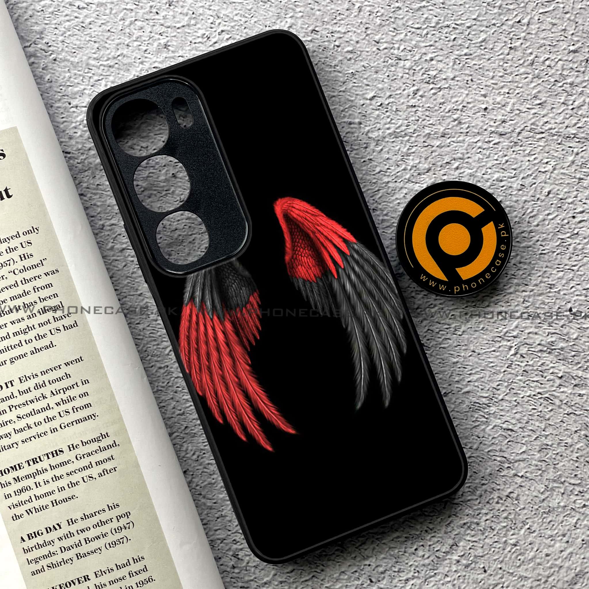 Vivo Y19s Pro - Angel Wings Series - Premium Metal Printed soft Bumper shock Proof Case