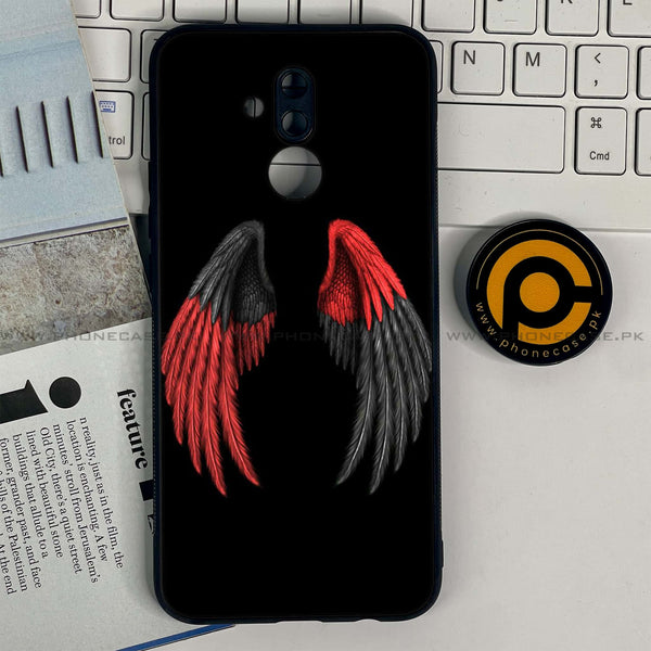 Huawei Mate 20 Lite - Angel Wings Design 7 - Premium Printed Glass soft Bumper shock Proof Case CS-22780