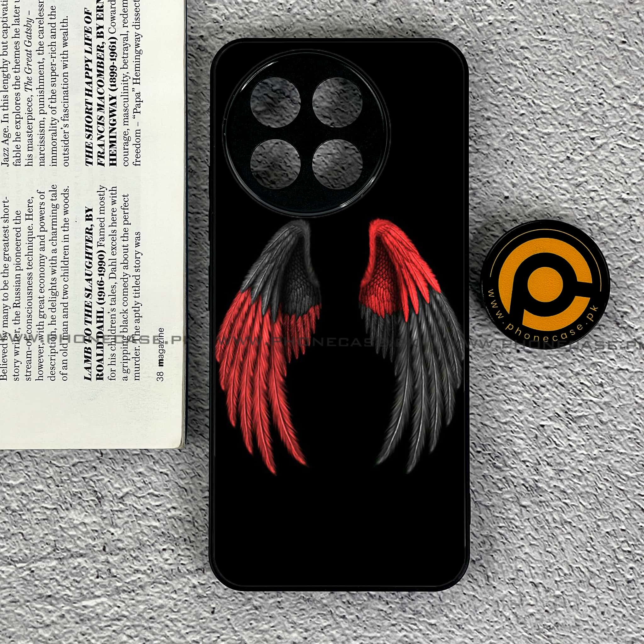 OnePlus 13R - Angel Wings Series - Premium Printed Glass soft Bumper shock Proof Case