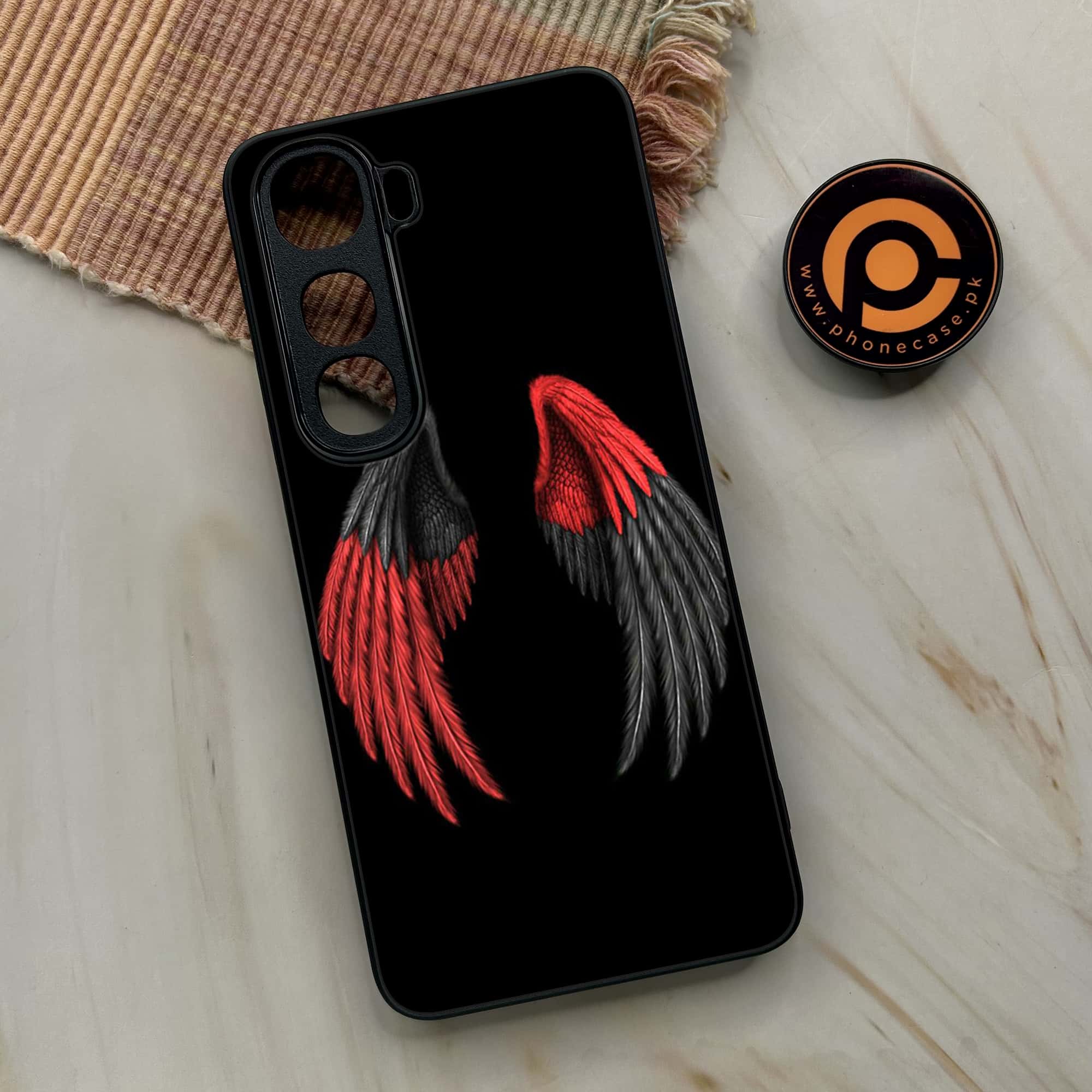Vivo Y400 - Angel Wings Series - Premium Metal Printed soft Bumper shock Proof Case