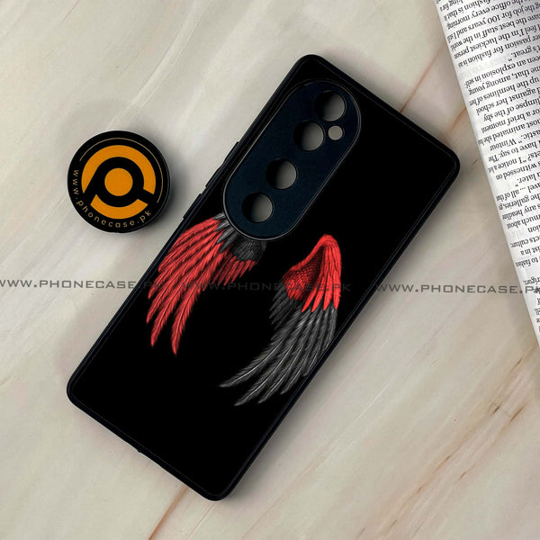 Vivo V40 - Angel Wings Design 7 - Premium Printed Glass soft Bumper shock Proof Case CS-21154