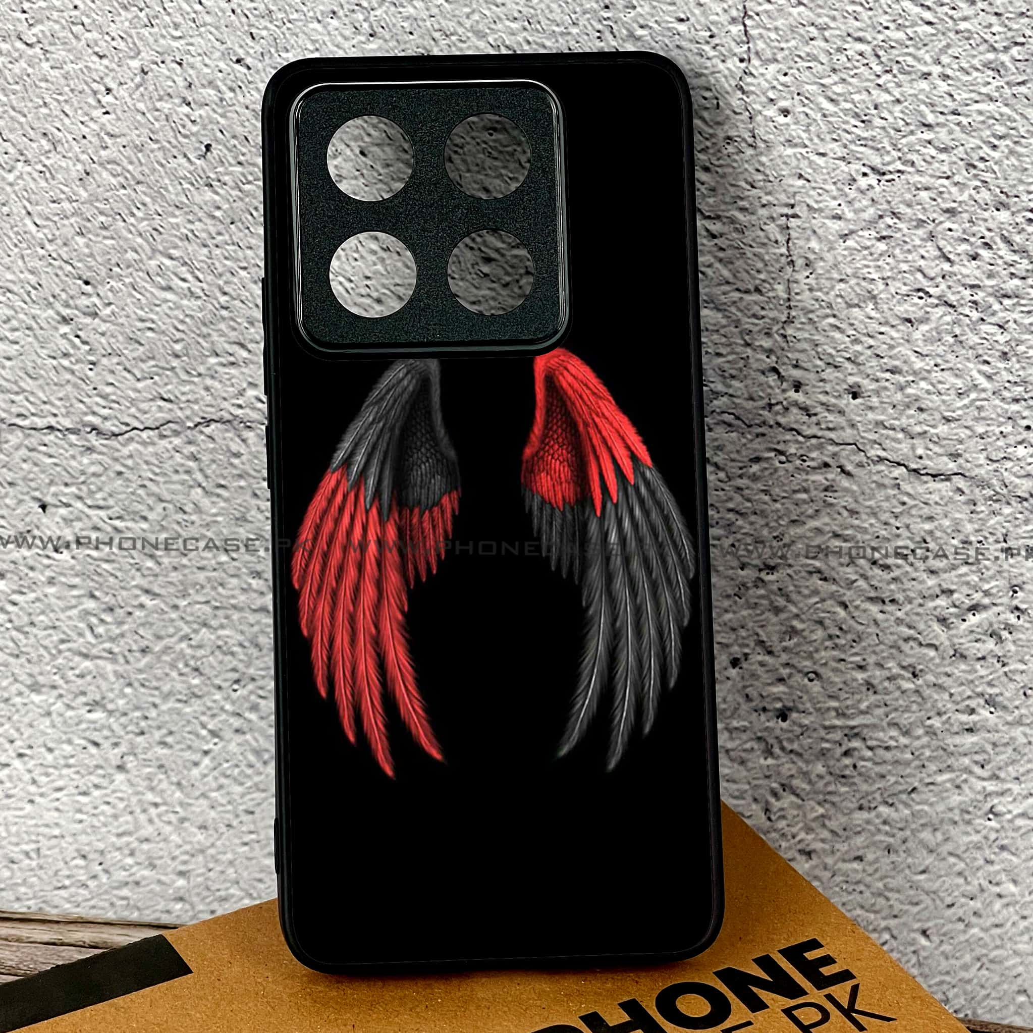 Xiaomi 14T Pro - Angel Wings Series - Premium Printed Glass soft Bumper shock Proof Case