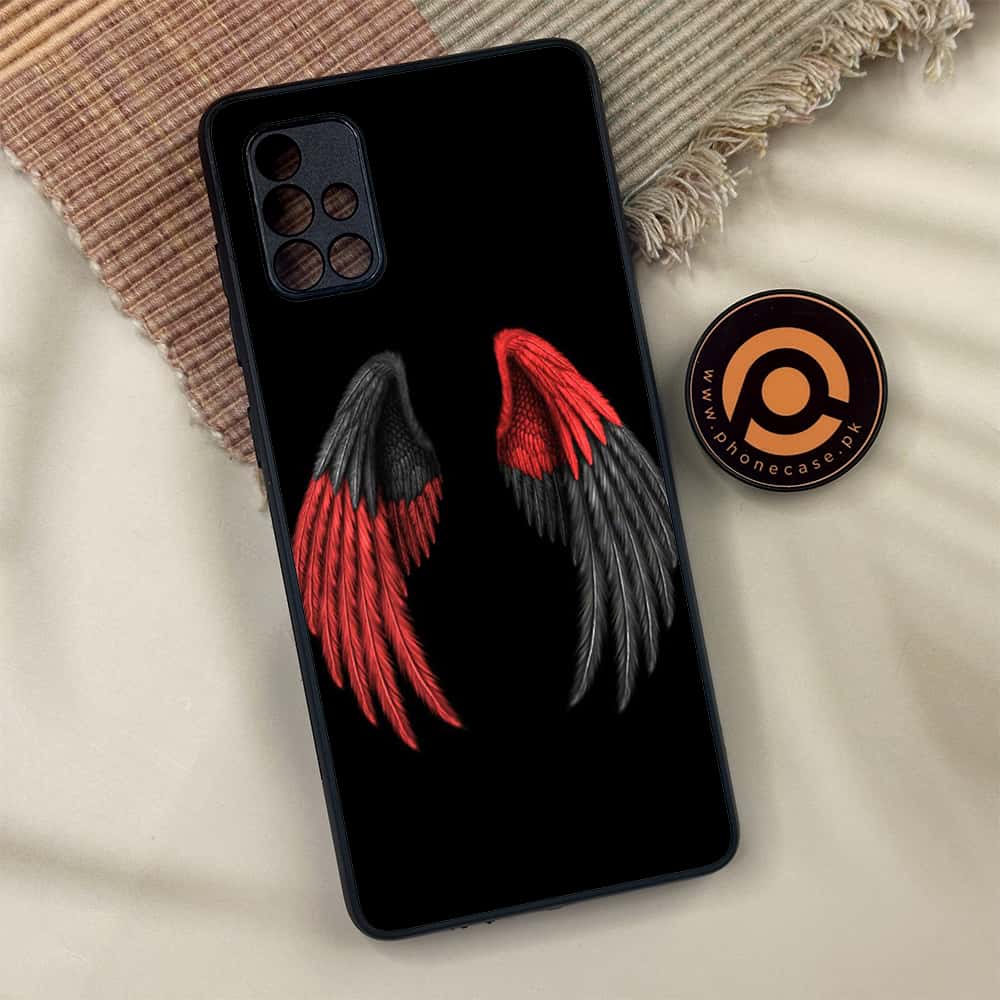 Samsung Galaxy A71 - Angel Wing Series - Premium Metal Printed soft Bumper shock Proof Case