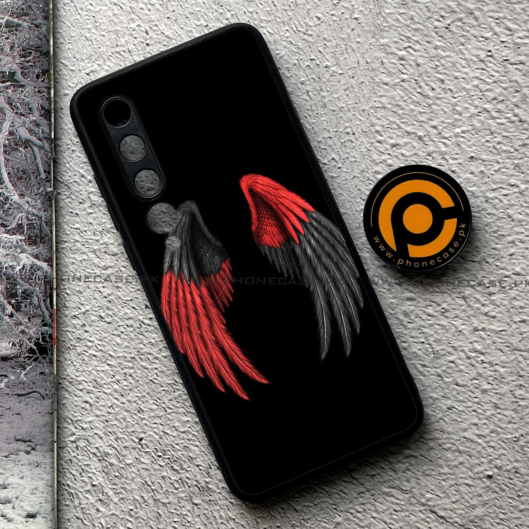 Xiaomi Mi 10 - Angel Wings Series - Premium Printed Glass soft Bumper shock Proof Case