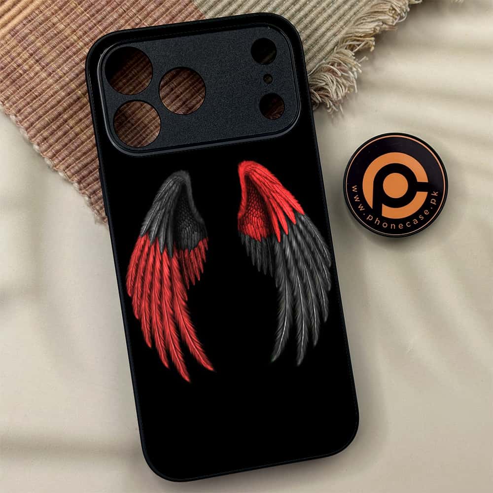 iPhone 17 Pro Max - Angel Wings Series - Premium Metal Printed soft Bumper shock Proof Case