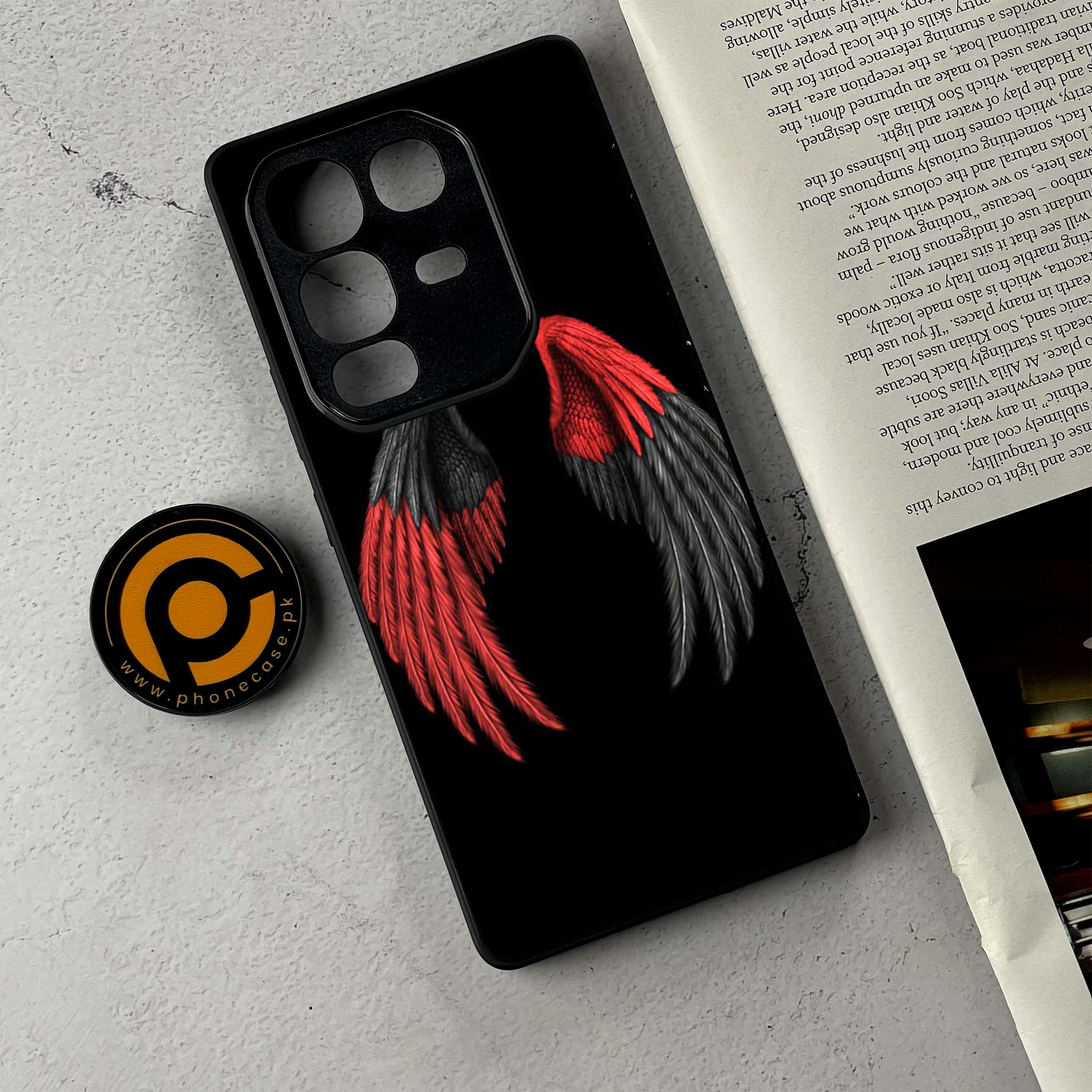 Infinix Note 50 - Angel Wings Series - Premium Metal Printed Soft Bumper Shockproof Case