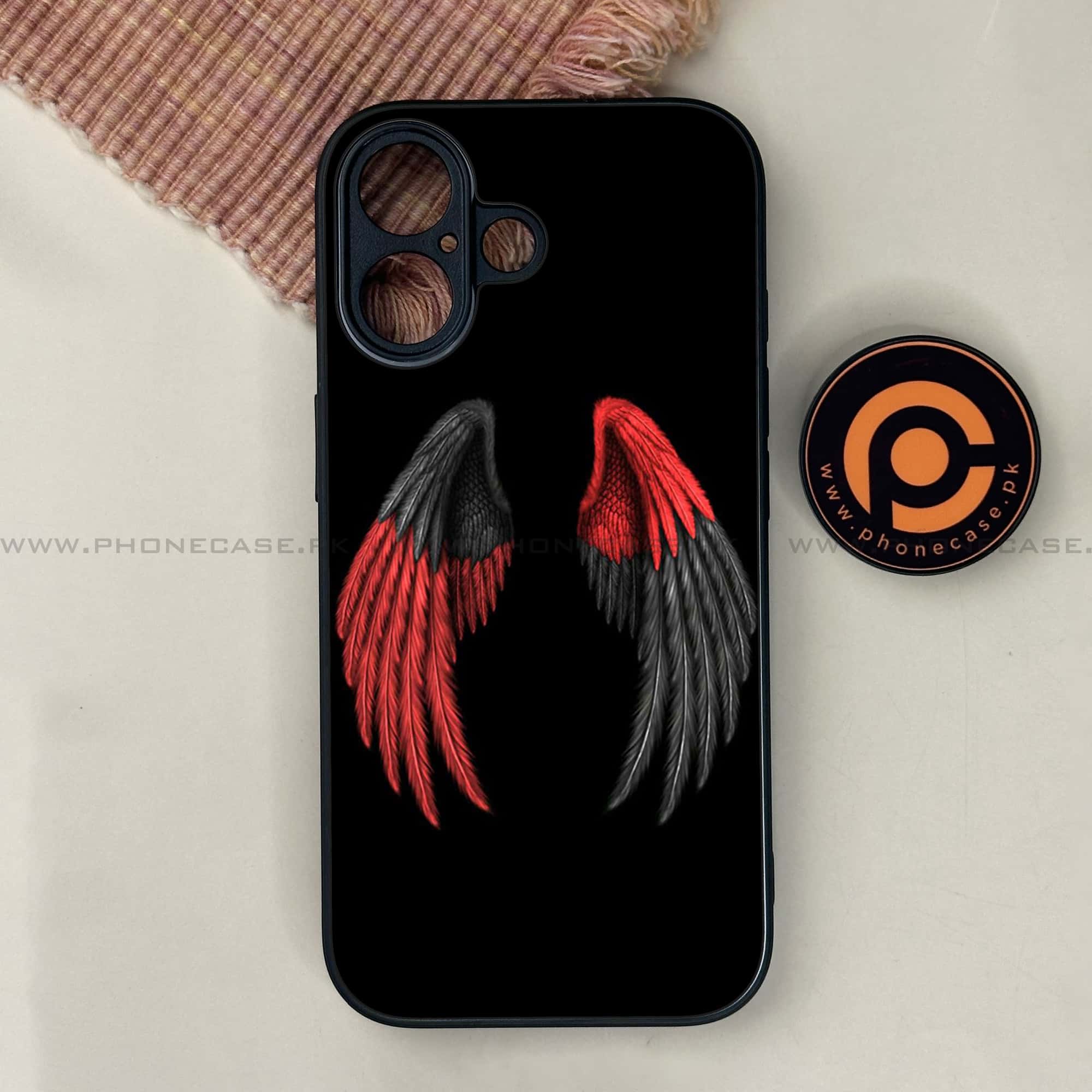 iPhone 17 - Angel Wings Series - Premium Printed Glass soft Bumper shock Proof Case