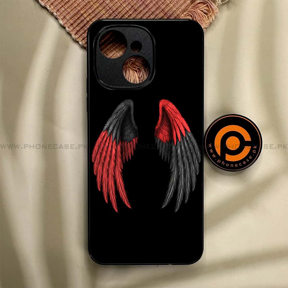 Tecno Spark 40C - Angel Wings Series - Premium Metal Printed soft Bumper shock Proof Case