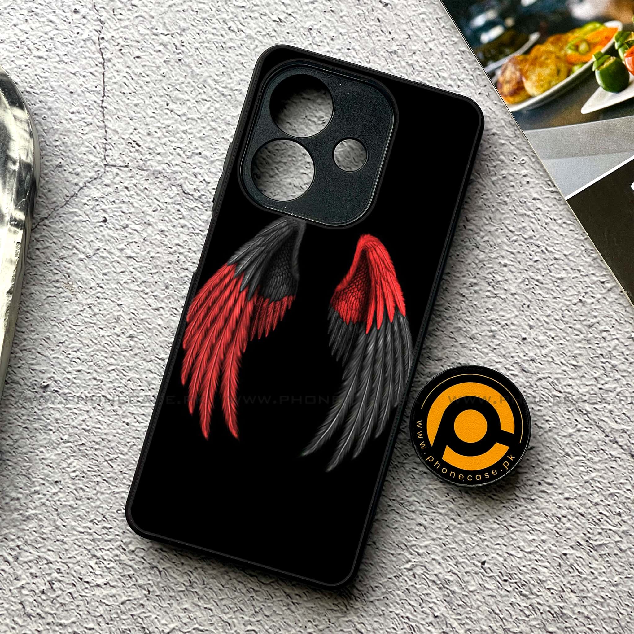 Oppo A5i - Angel Wings Series - Premium Printed Metal soft Bumper shock Proof Case