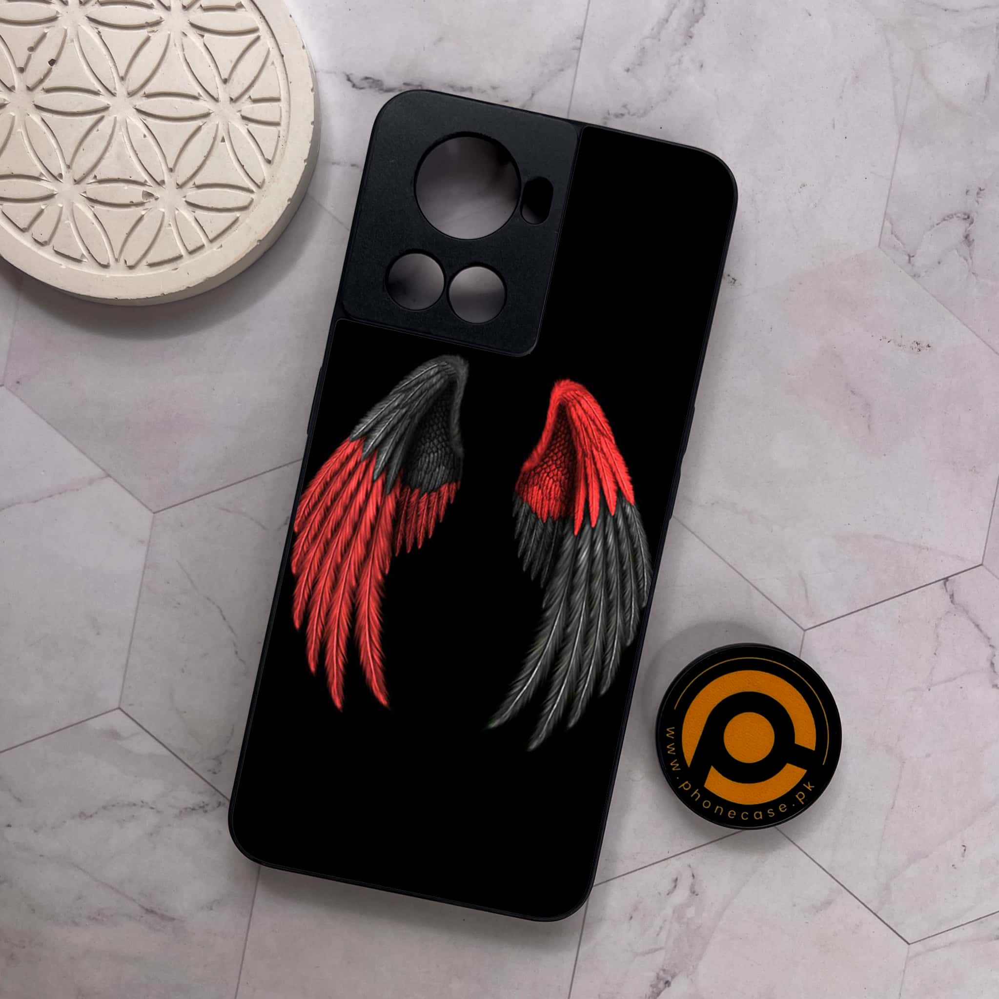 OnePlus 10R - Angel Wings Series - Premium Metal Printed soft Bumper shock Proof Case