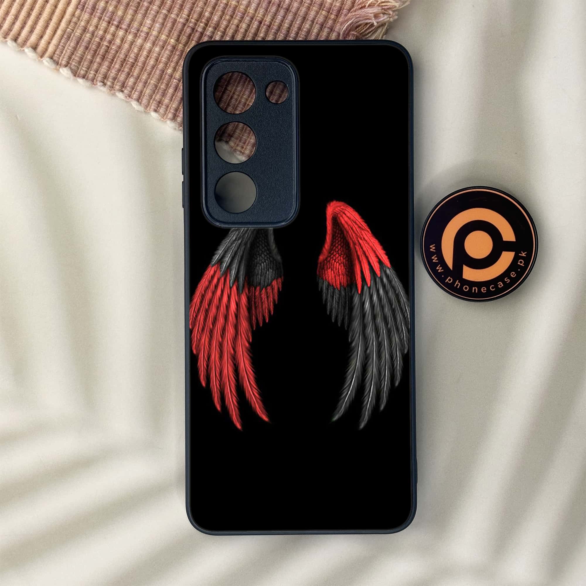 Oppo A5 2025 - Angel Wings Series - Premium Metal Printed soft Bumper shock Proof Case