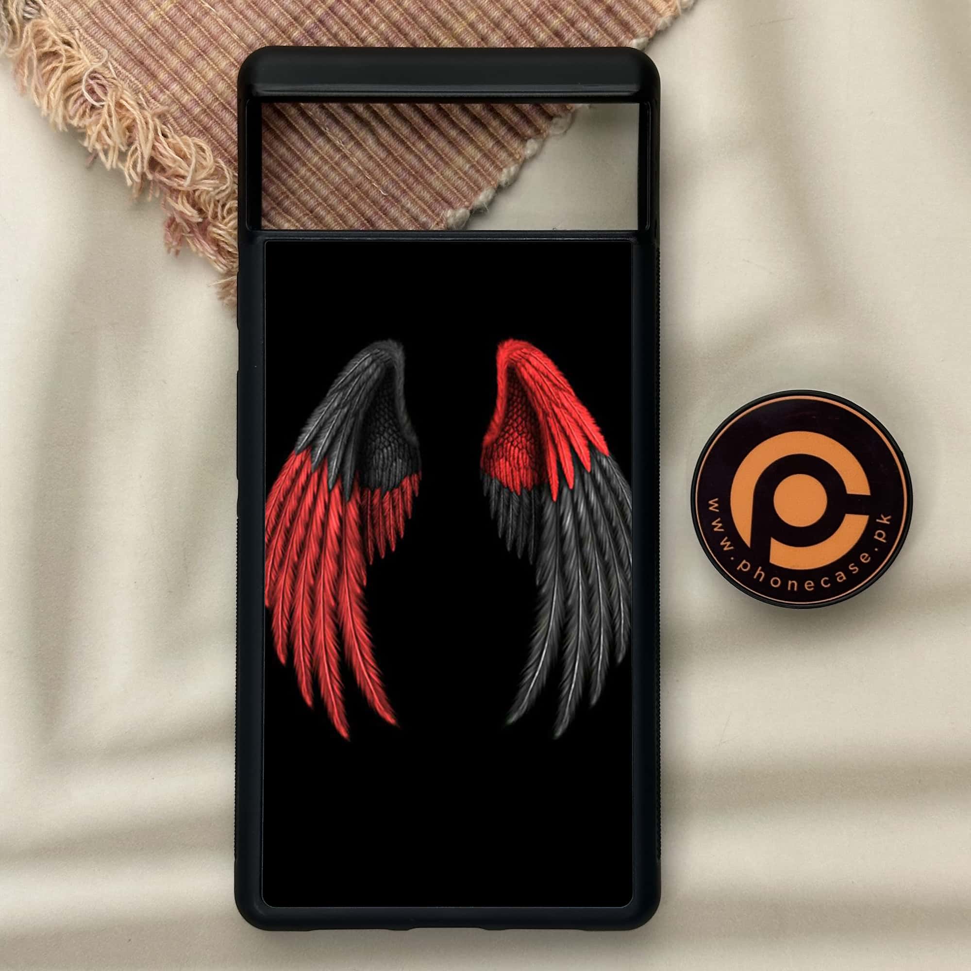 Google Pixel 6 - Angel Wings Series - Premium Metal Printed soft Bumper Shock Proof Case