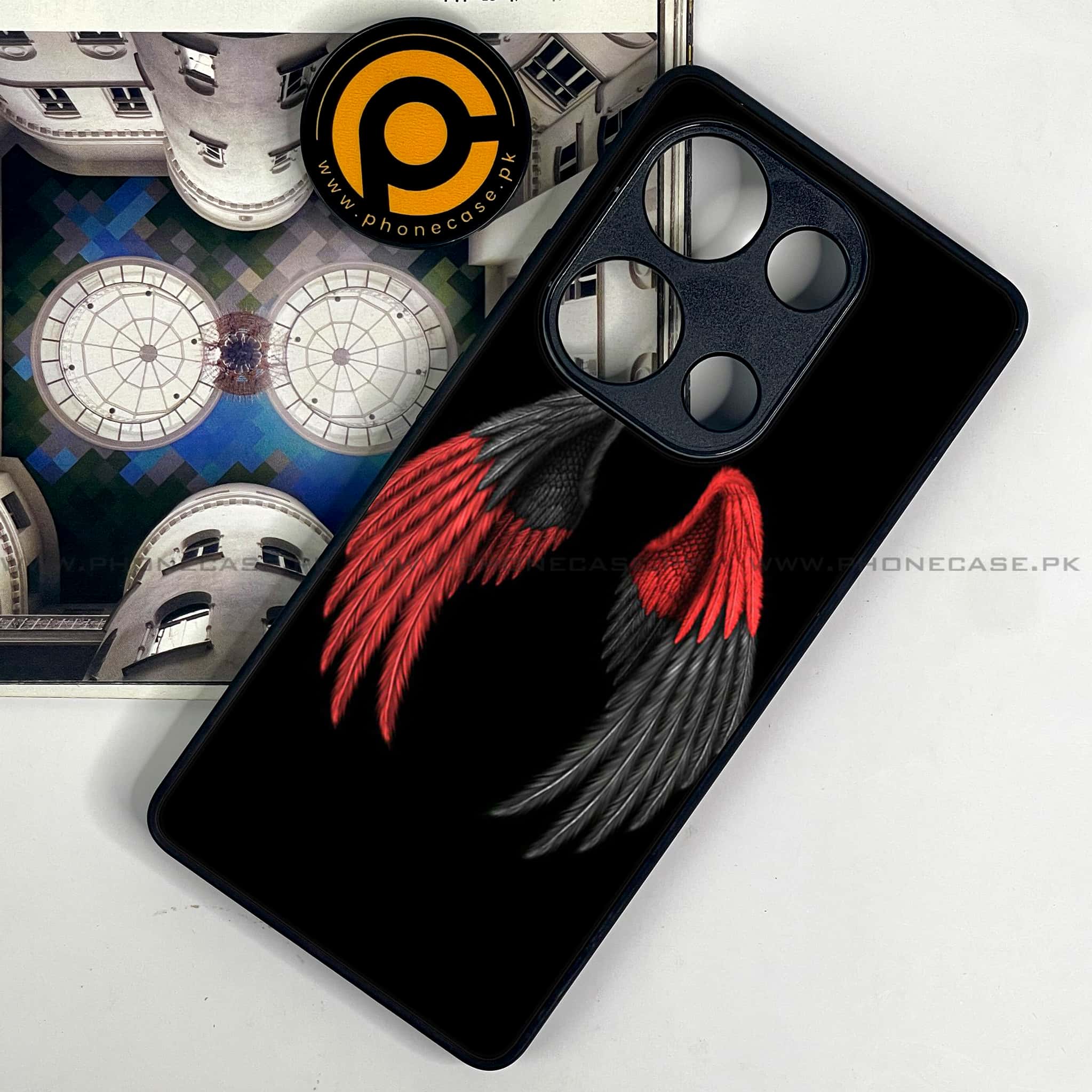 Redmi Note 13 Pro 4G - Angel Wings Series - Premium Metal Printed soft Bumper shock Proof Case