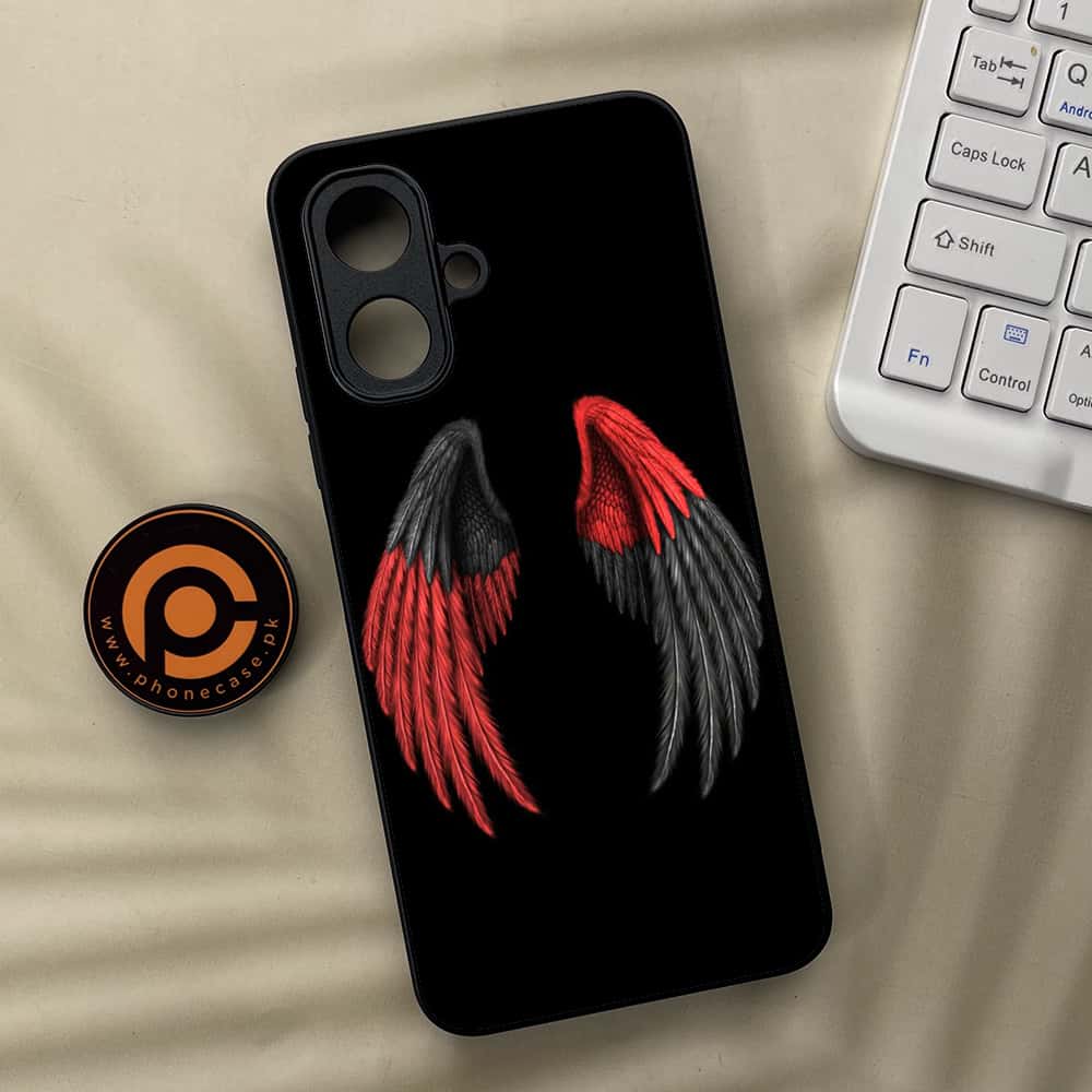 Tecno Spark Go 2 - Angel Wings Series - Premium Metal Printed soft Bumper Shock Proof Case