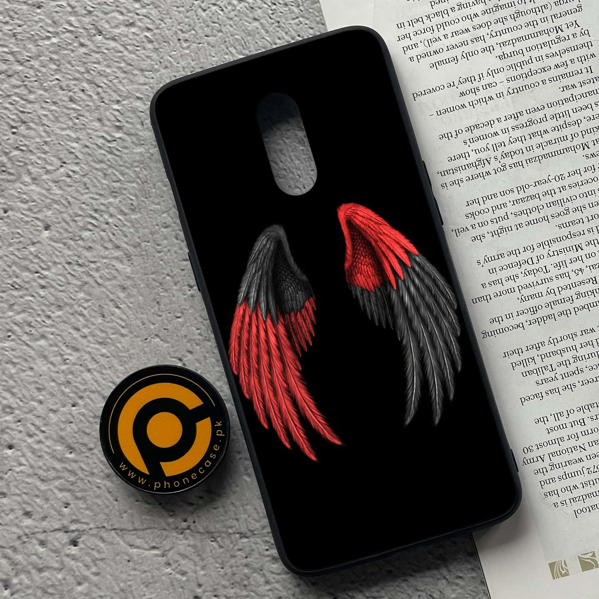 OnePlus 7 - Angel Wings Series - Premium Printed Glass soft Bumper shock Proof Case