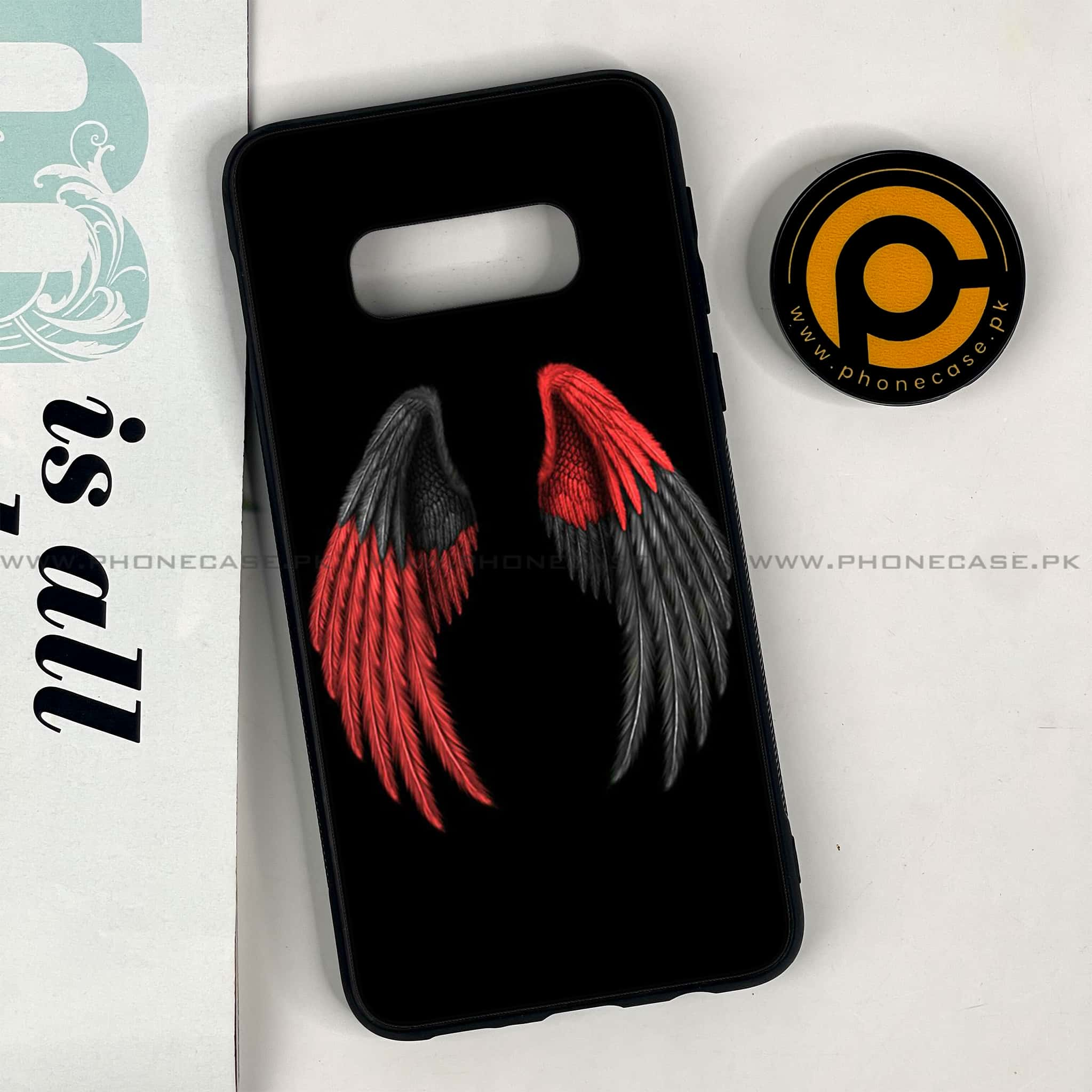 Galaxy S10e - Angel Wings Series - Premium Printed Glass soft Bumper shock Proof Case