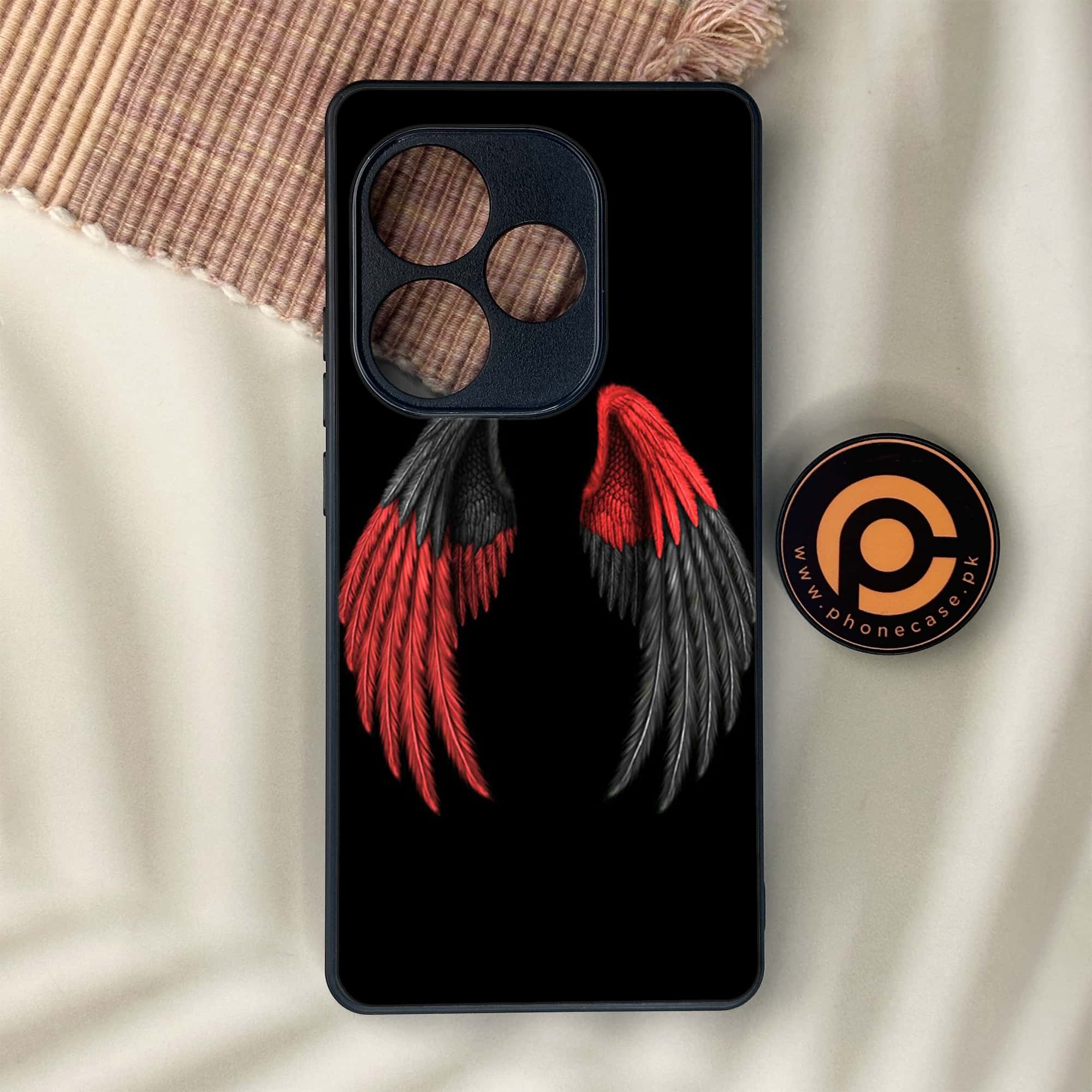 Realme GT 6 - Angel Wings Series - Premium Metal Printed soft Bumper shock Proof Case