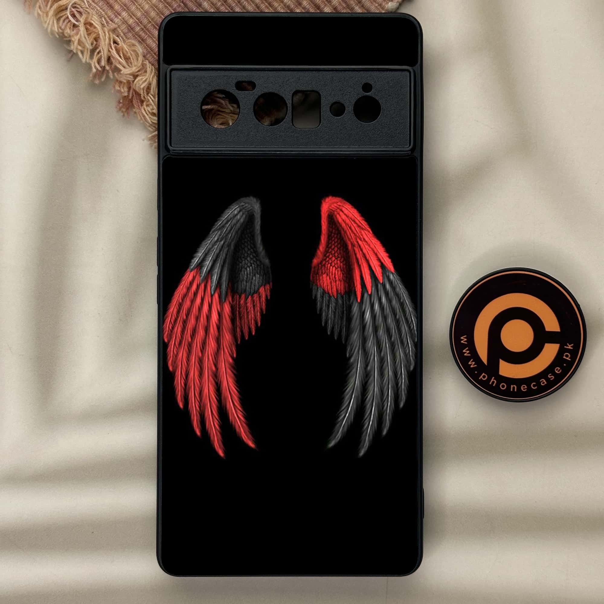 Google Pixel 6 Pro- Angel Wings Series - Premium Metal Printed soft Bumper Shock Proof Case