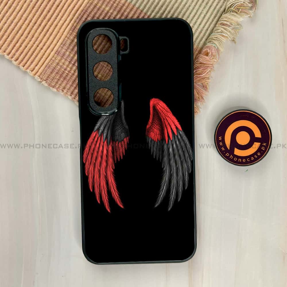 Infinix Hot 60i - Angel Wings Series - Premium Metal Printed soft Bumper shock Proof Case
