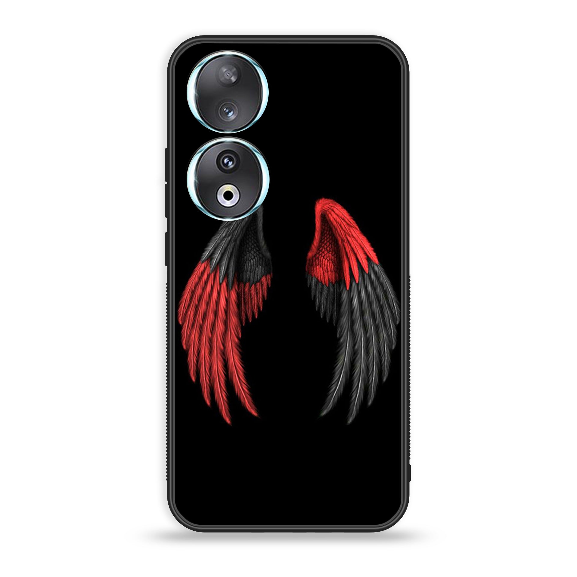 Huawei Honor 90 - Angel Wings Series - Premium Printed Glass soft Bumper shock Proof Case