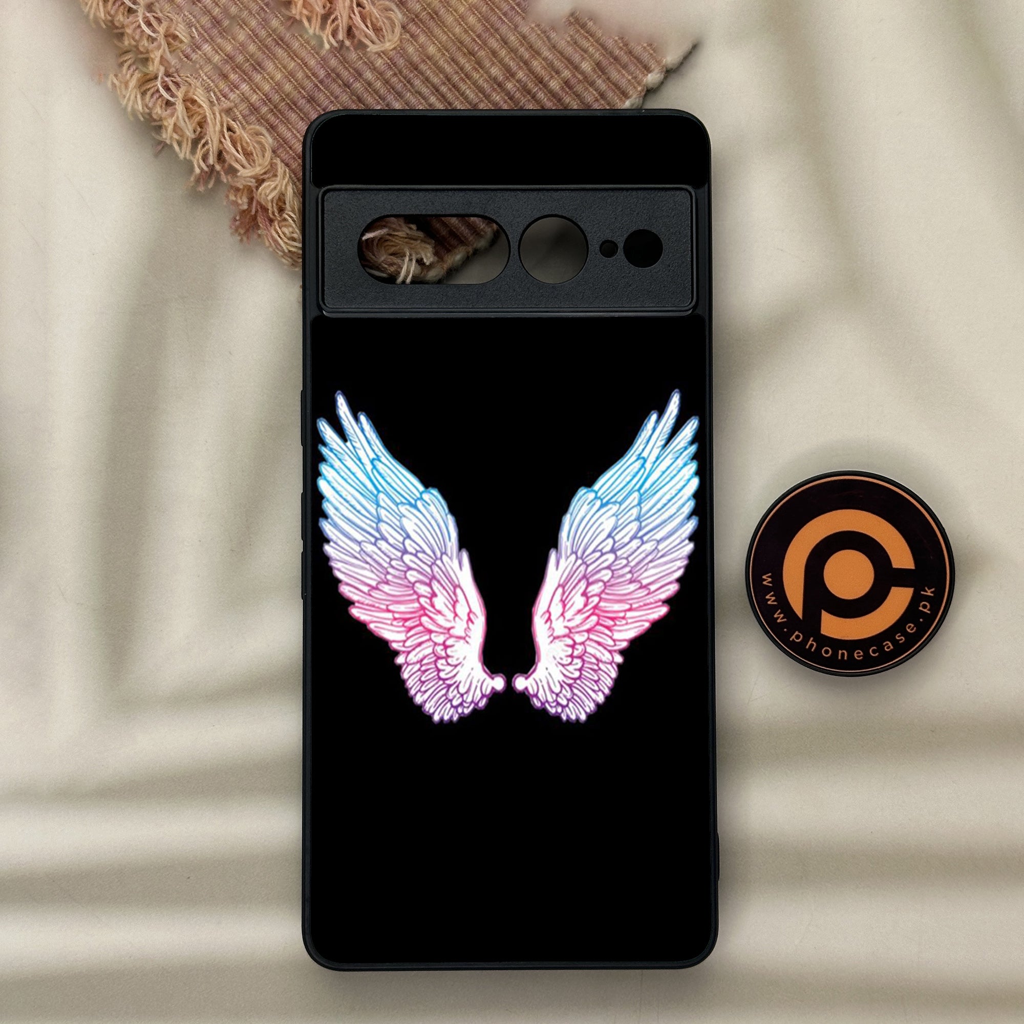Google Pixel 7 Pro - Angel Wings Series - Premium Metal Printed soft Bumper Shock Proof Case