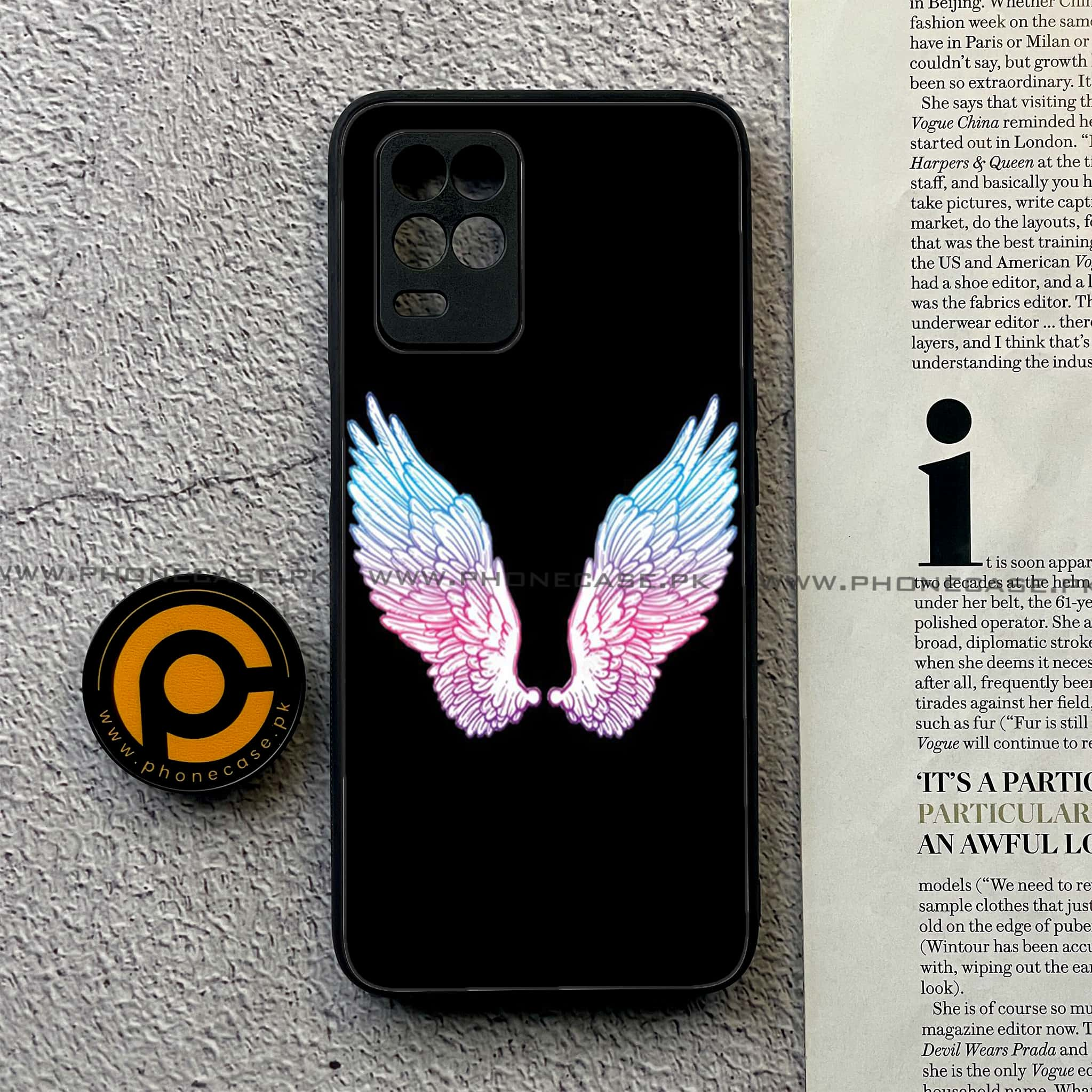 Realme Narzo 30 5G - Angel  Wings Series - Premium Printed Glass soft Bumper shock Proof Case