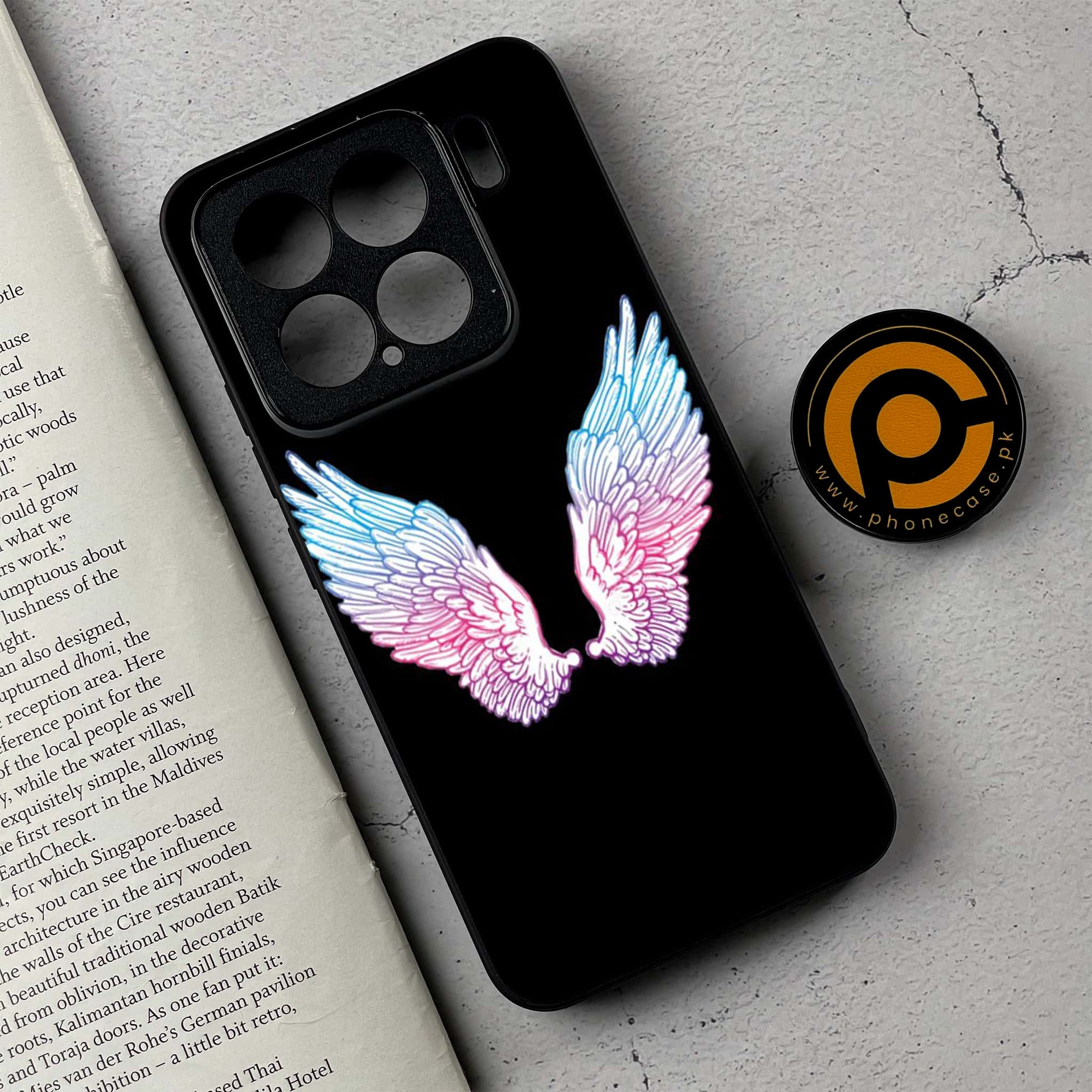 Xiaomi 15 - Angel Wings Series - Premium Metal Printed soft Bumper shock Proof Case