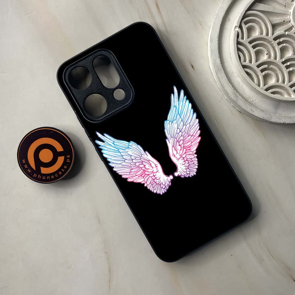 Oppo Reno 14 5G - Angel Wings Series - Premium Metal Printed soft Bumper shock Proof Case