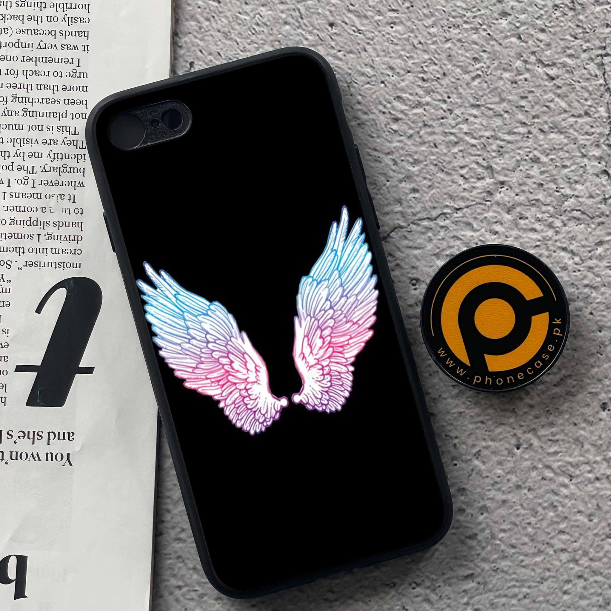 iPhone 7 / 8 - Angel wings Series - Premium Printed Glass soft Bumper shock Proof Case