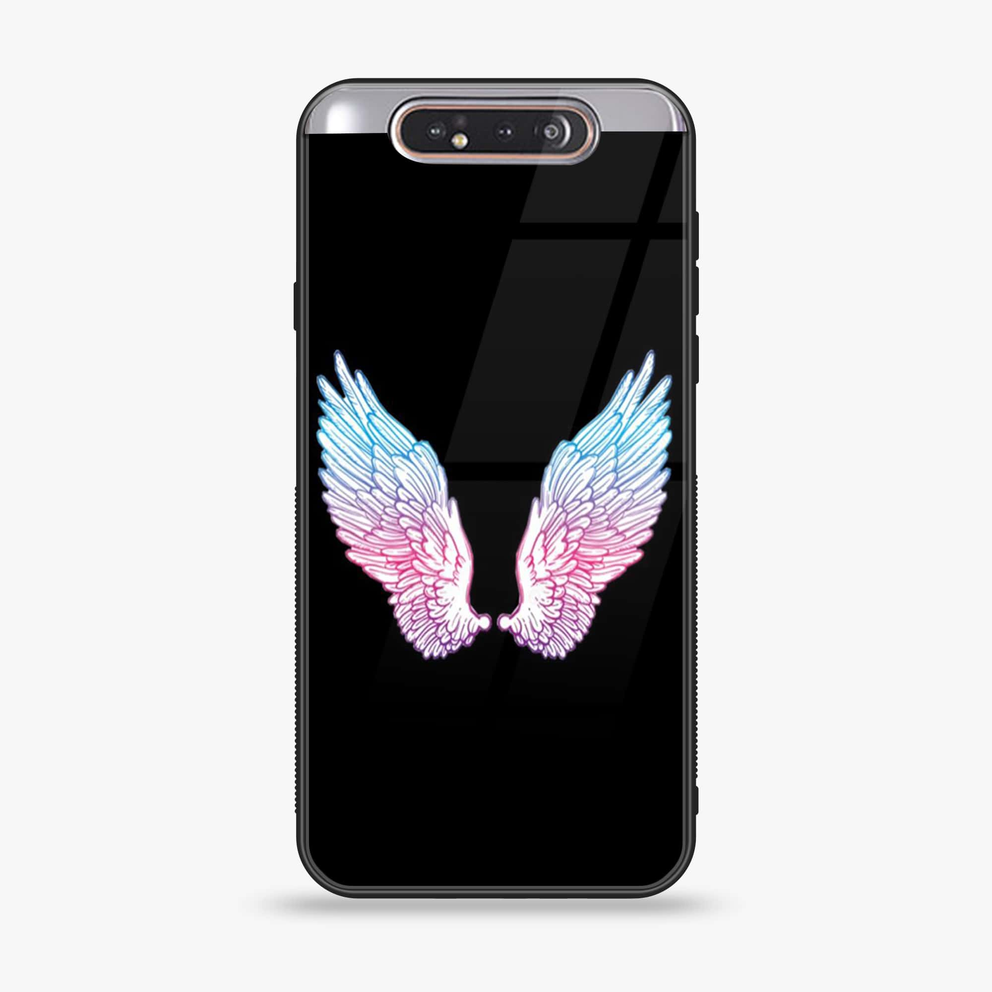 Samsung Galaxy A80 - Angel Wings Series - Premium Printed Glass soft Bumper shock Proof Case